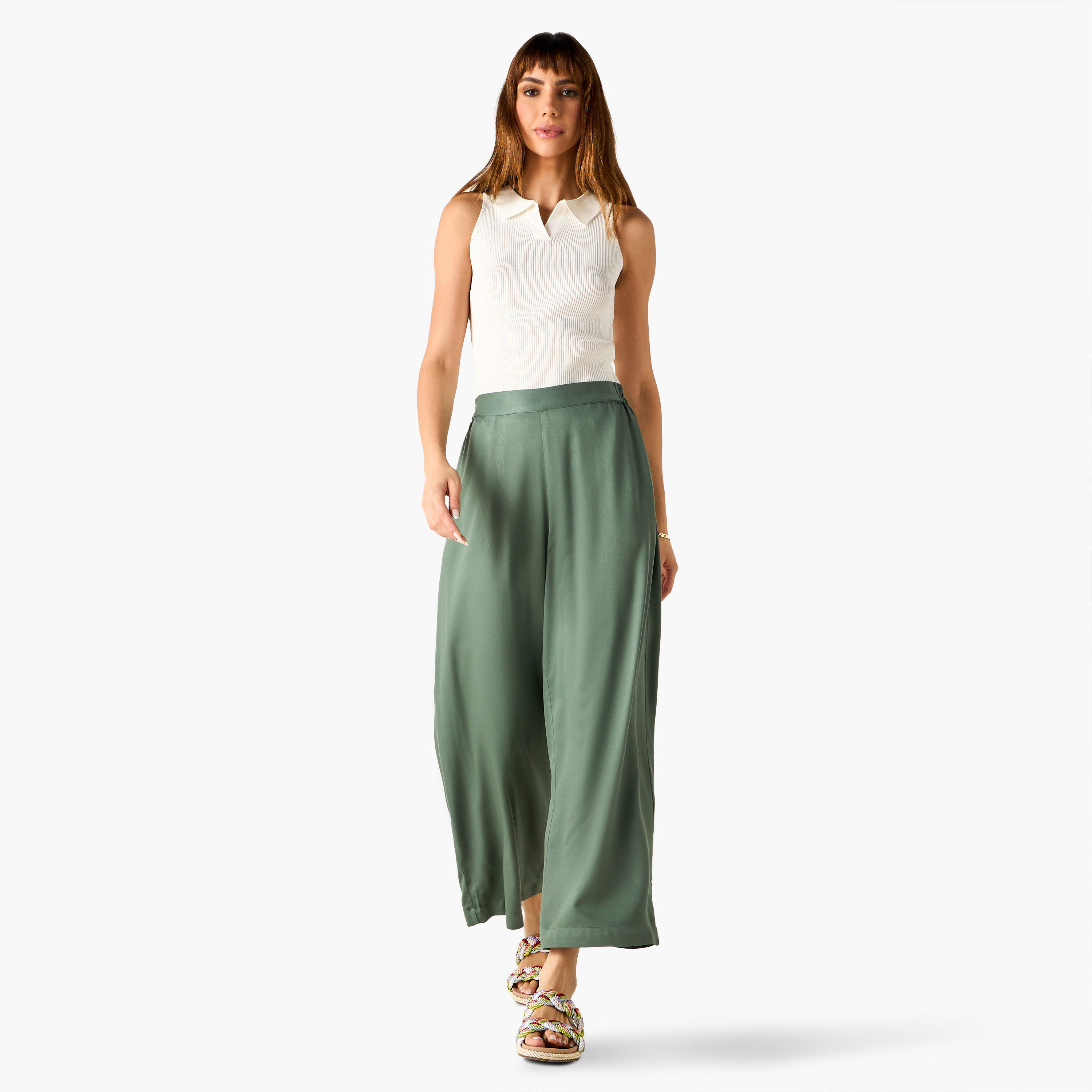 Wide Leg Flexi Waist Palazzo Pants with Pockets-women-clothing-bottoms-trousers-image-2