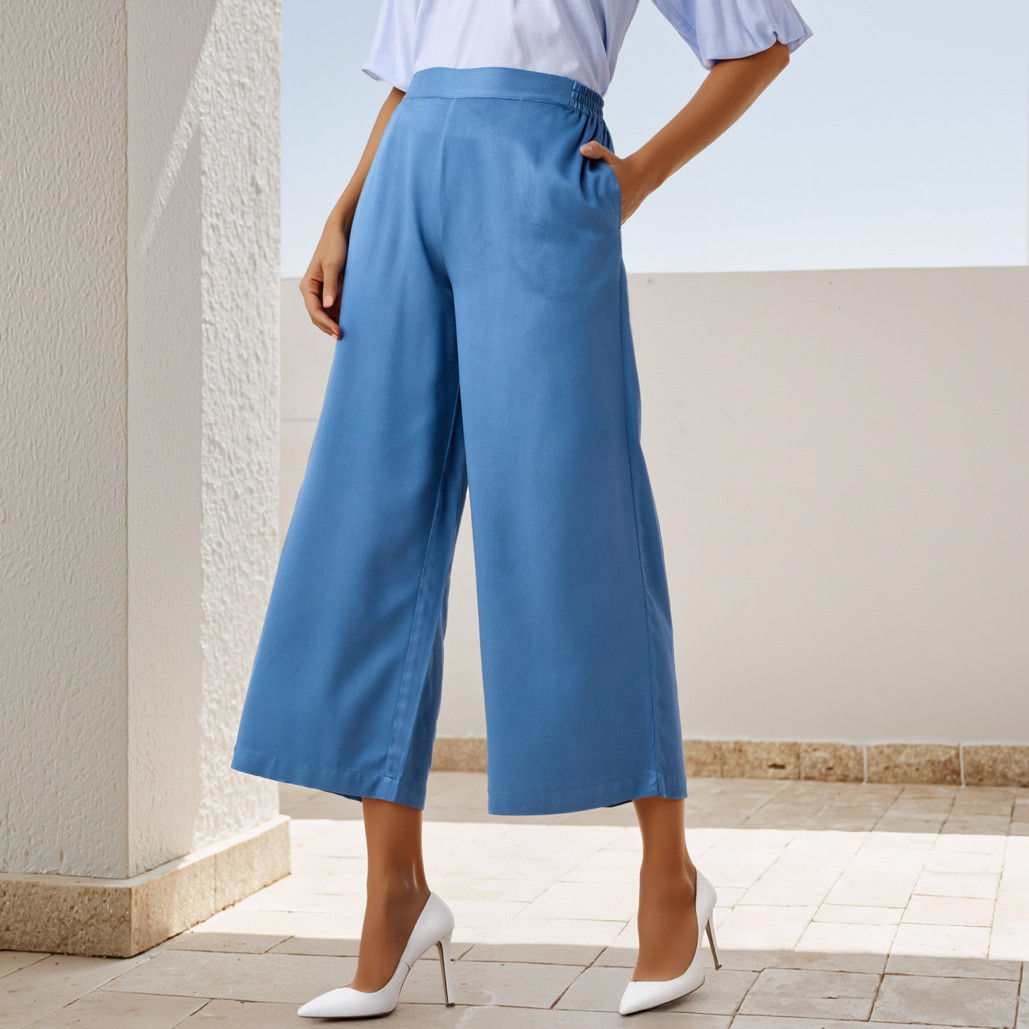 Wide Leg Flexi Waist Palazzo Pants with Pockets-women-clothing-bottoms-trousers-image-6