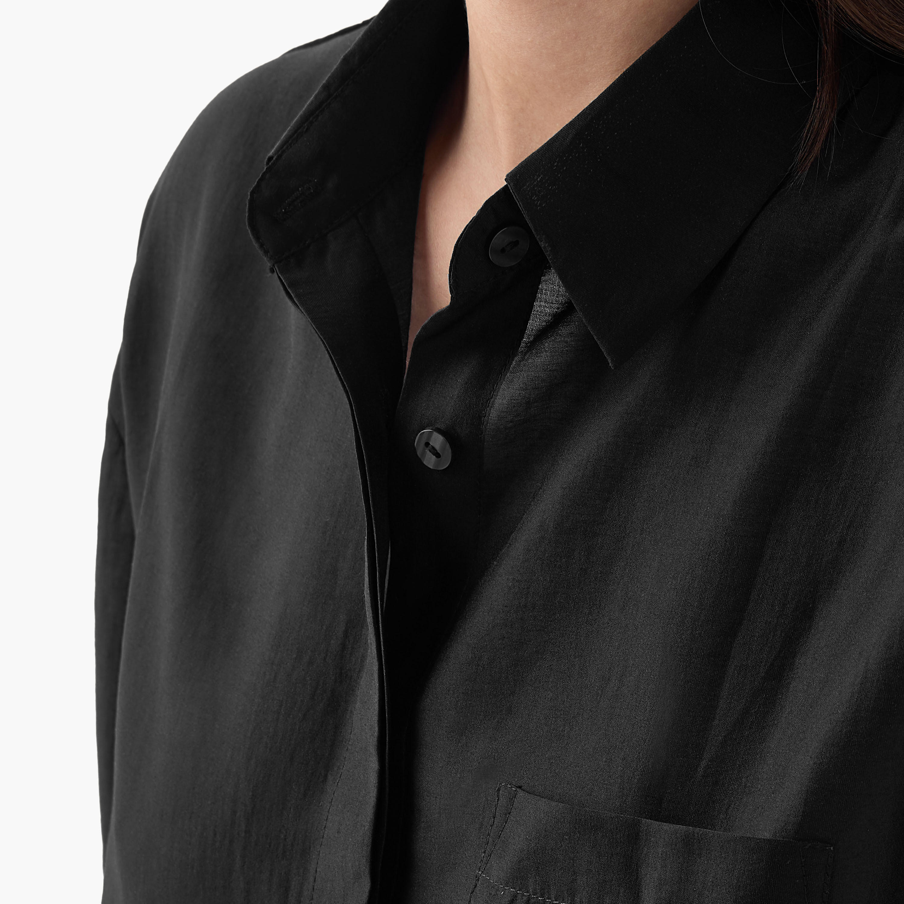 قميص بقصّة مريحة وأكمام 3/4 وحواف غير متساوية-women-clothing-shirtsandblouses-shirts-image-5