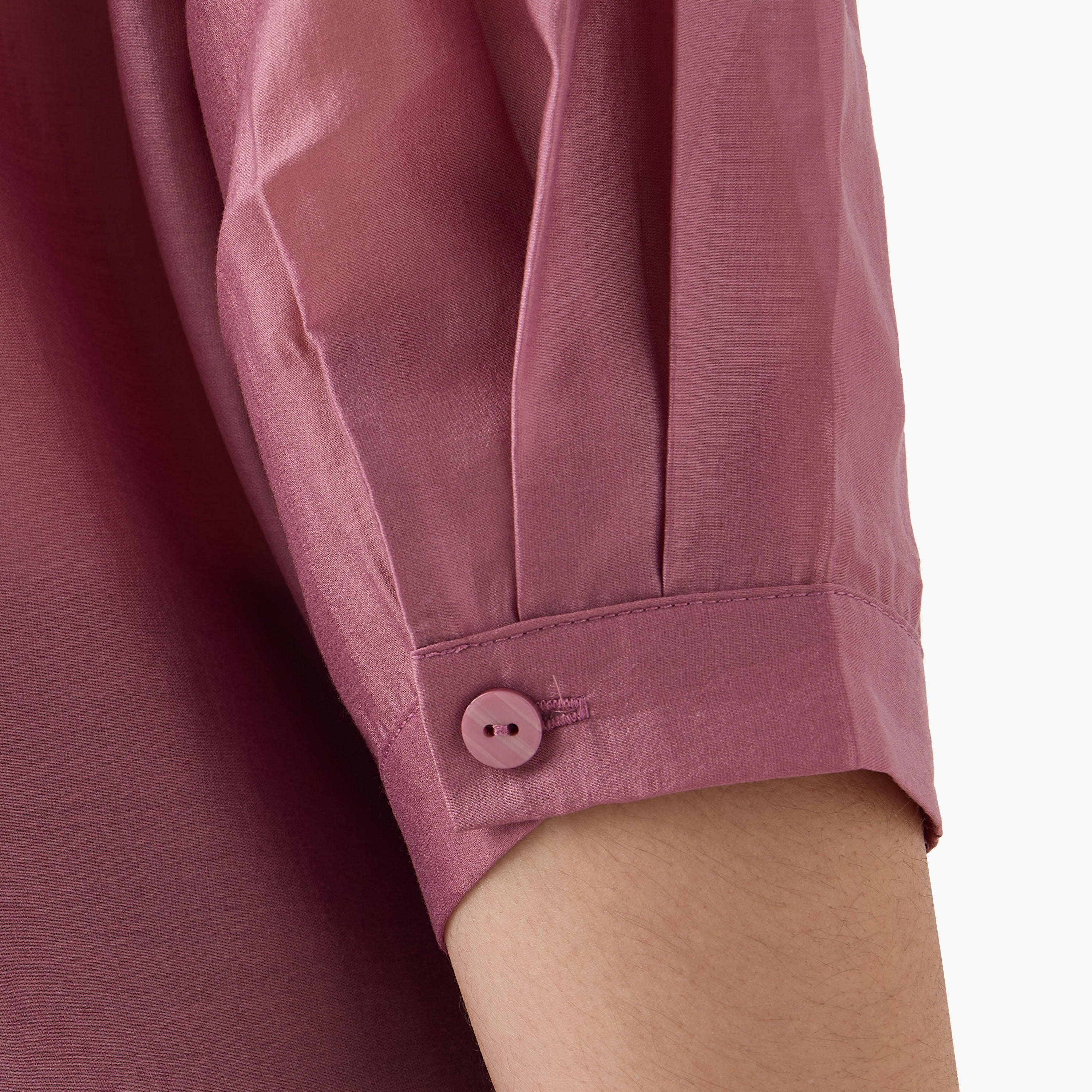قميص بقصّة مريحة وأكمام 3/4 وحواف غير متساوية-women-clothing-shirtsandblouses-shirts-image-5