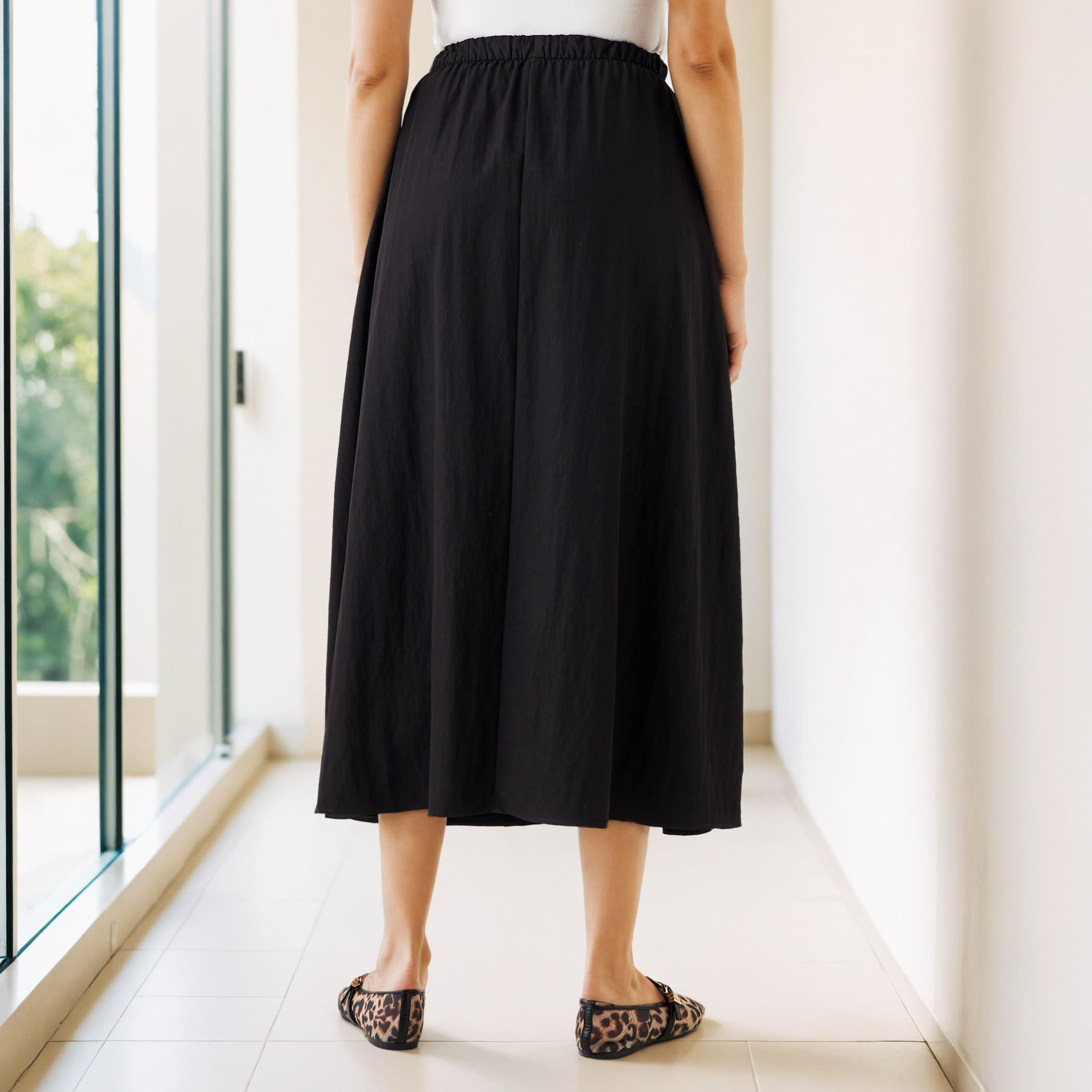 A-line Midi Skirt with Flexi Comfort Drawstring Waistband-women-clothing-bottoms-skirts-image-3
