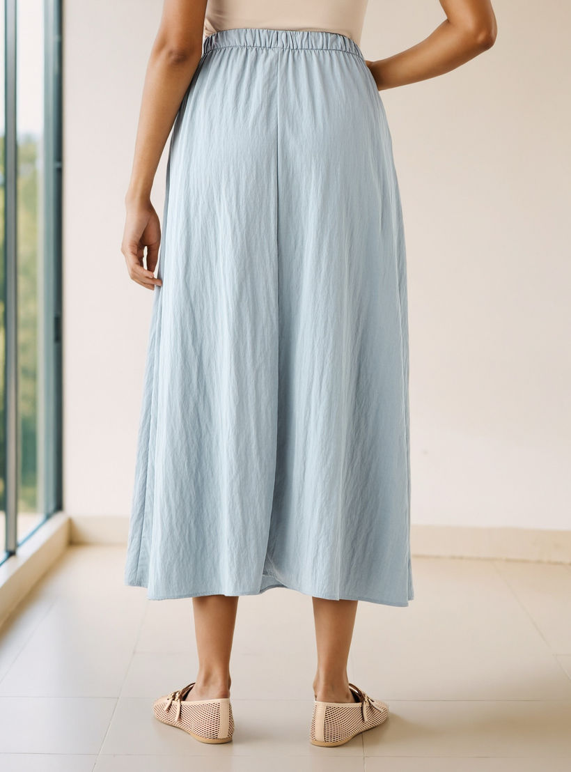 A-line Midi Skirt with Flexi Comfort Drawstring Waistband-women-clothing-bottoms-skirts-image-4