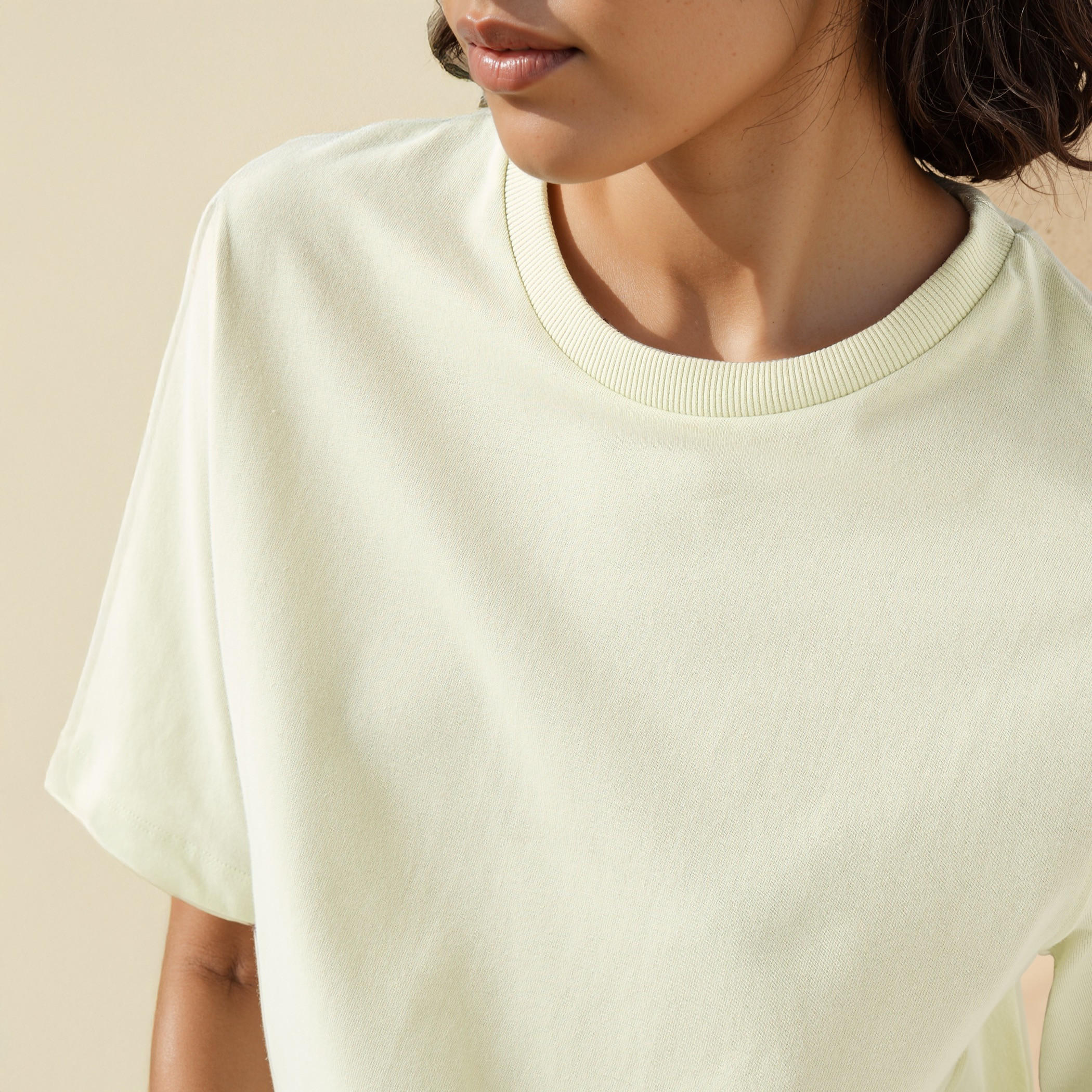 Relaxed Fit Crew Neck Cotton T-shirt-women-clothing-tshirts-image-4