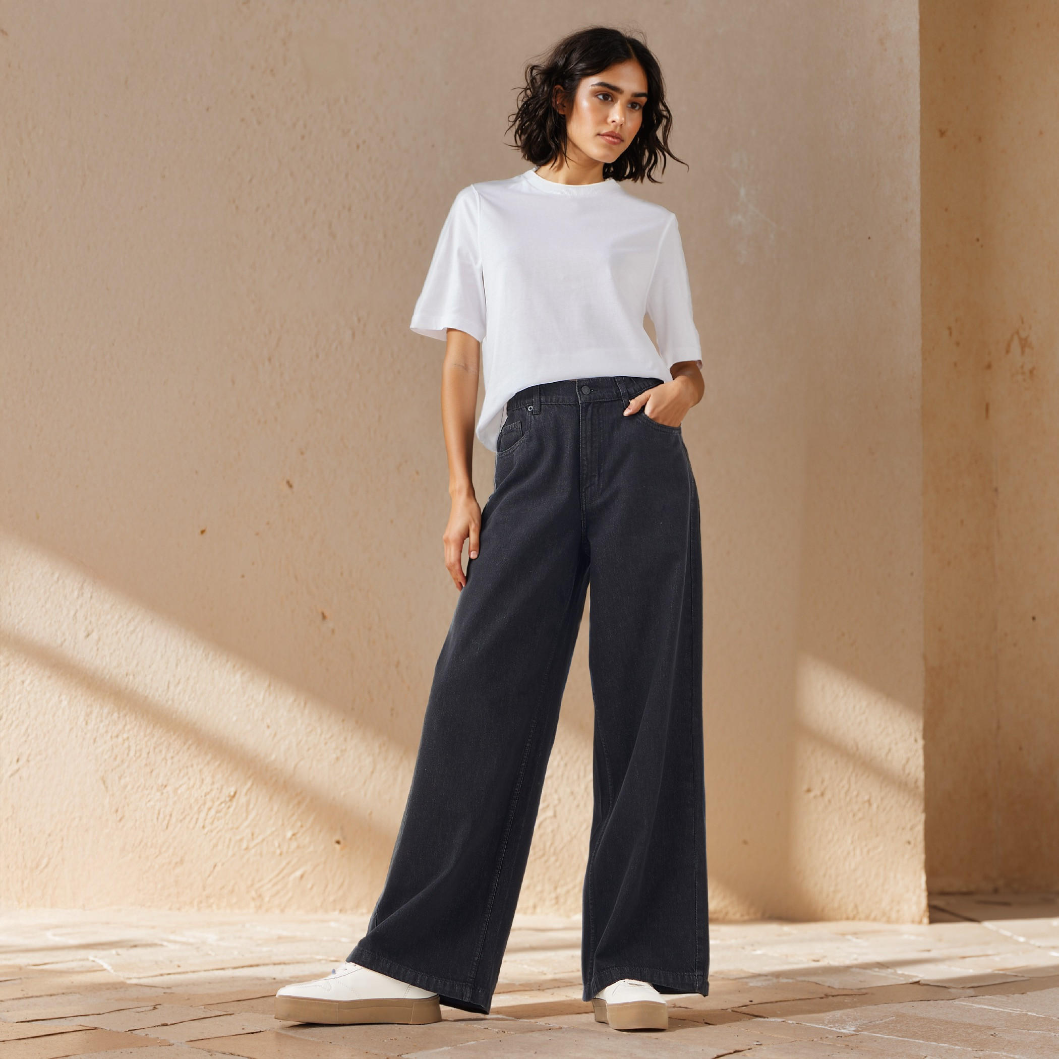 Relaxed Fit Crew Neck Cotton T-shirt-women-clothing-tshirts-image-2