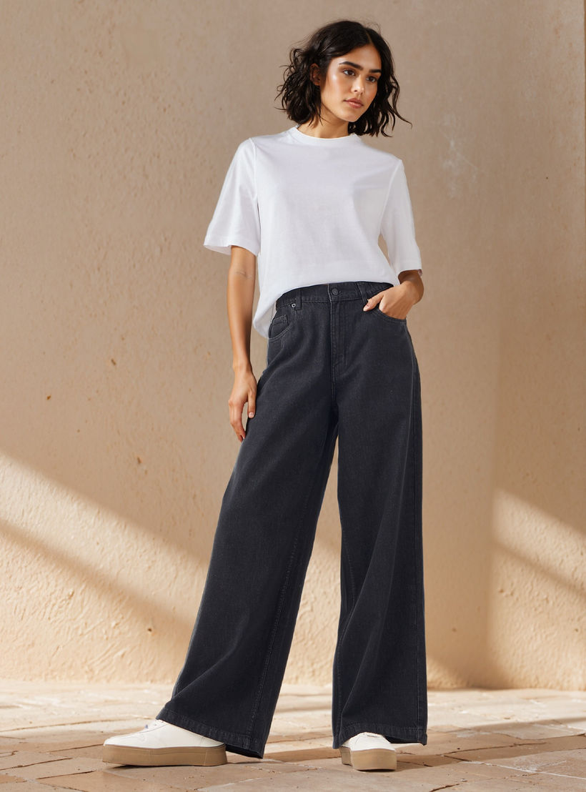 Relaxed Fit Crew Neck Cotton T-shirt-women-clothing-tshirts-image-2