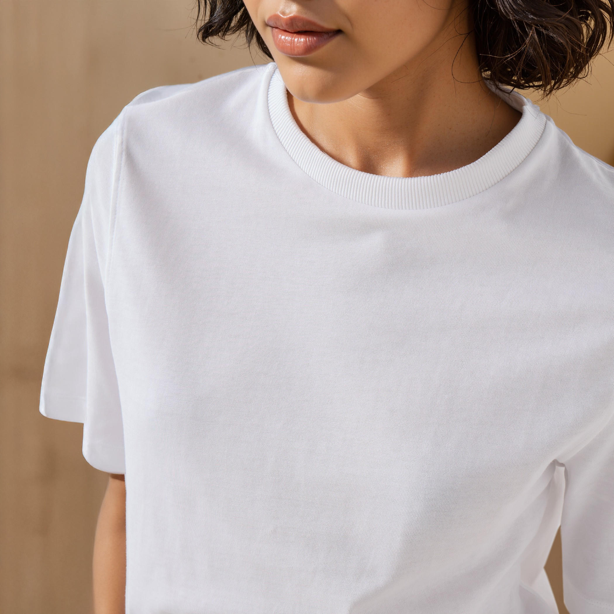 Relaxed Fit Crew Neck Cotton T-shirt-women-clothing-tshirts-image-4