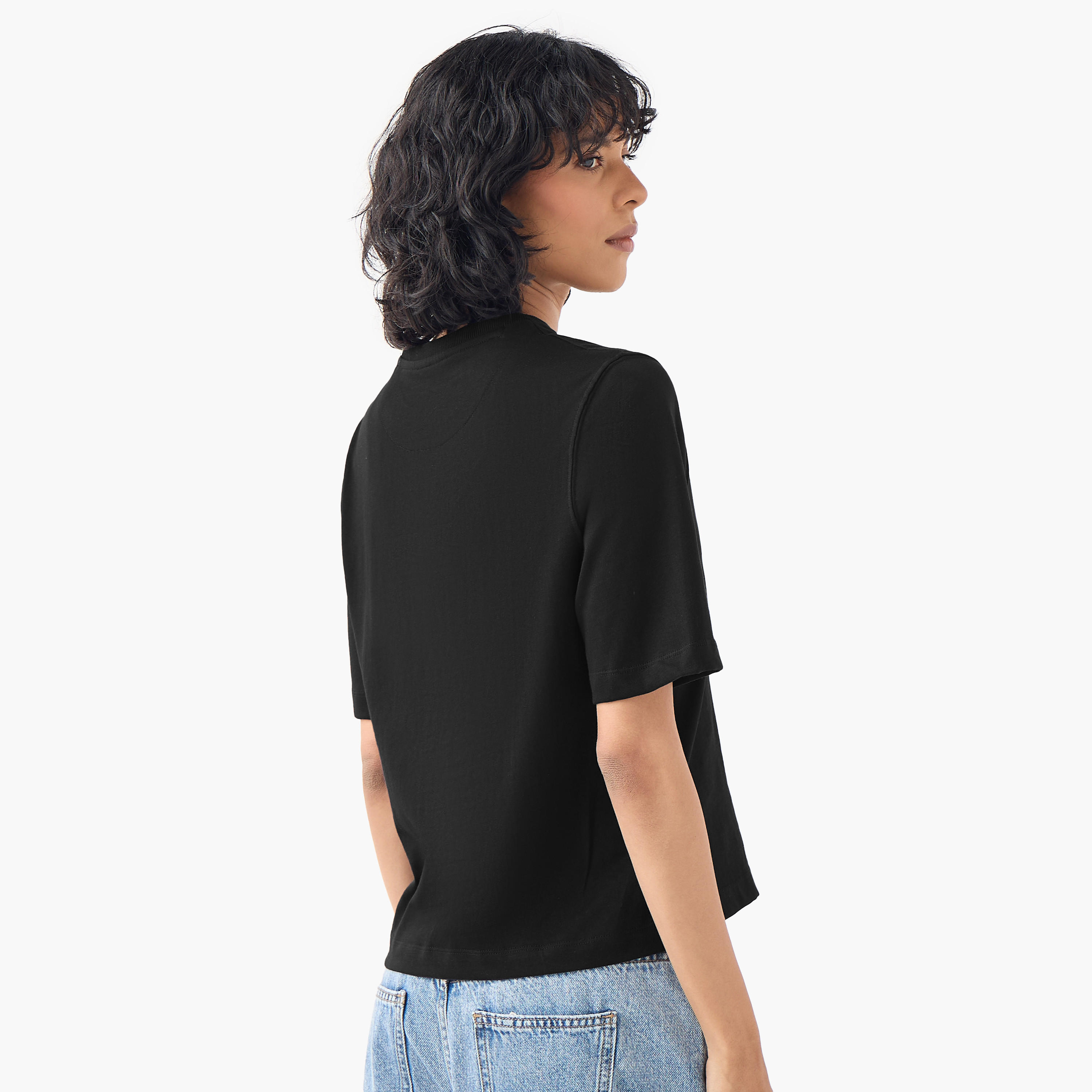 Relaxed Fit Crew Neck Cotton T-shirt-women-clothing-tshirts-image-3