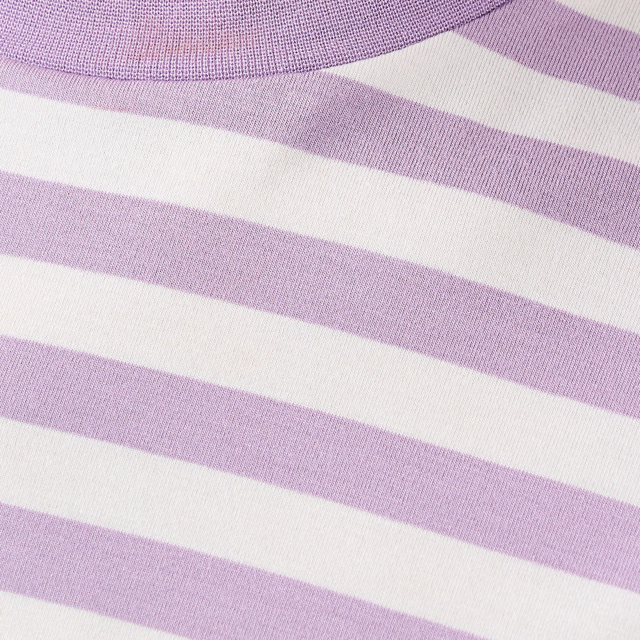 Striped Viscose Crew Neck T-shirt-women-clothing-tshirts-image-5