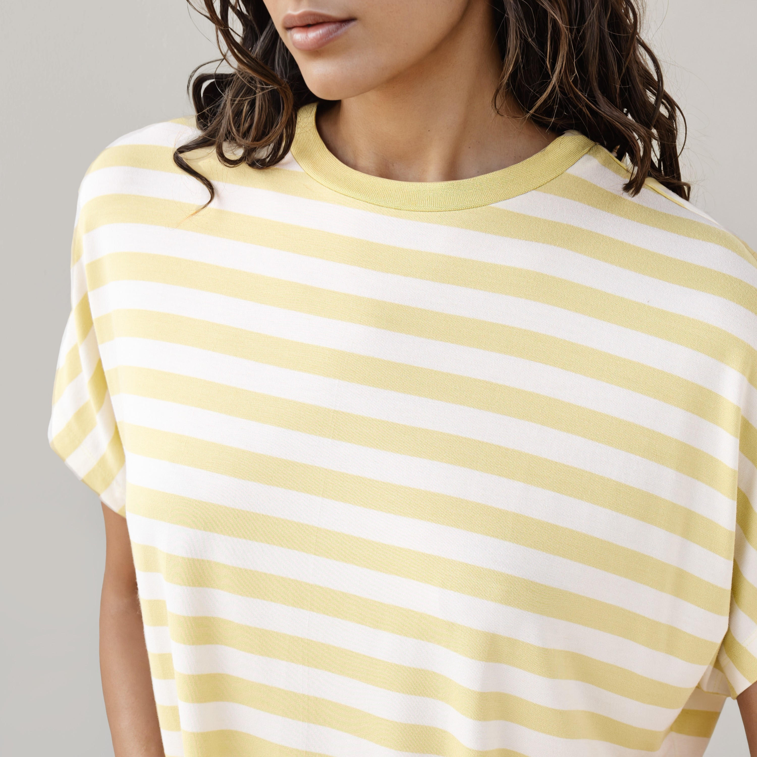 Striped Viscose Crew Neck T-shirt-women-clothing-tshirts-image-4
