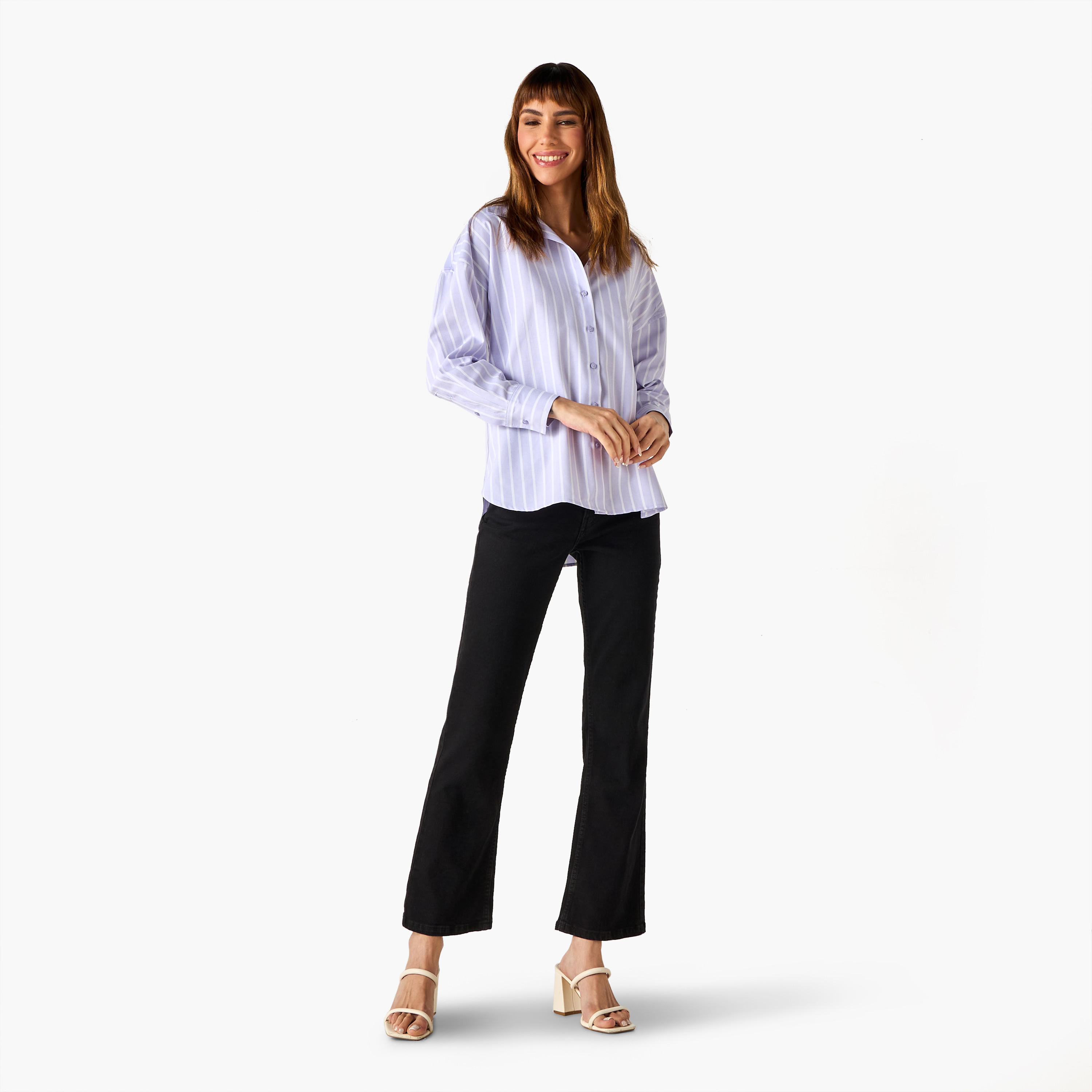 Regular Fit Striped Oxford Shirt-women-clothing-shirtsandblouses-shirts-image-2