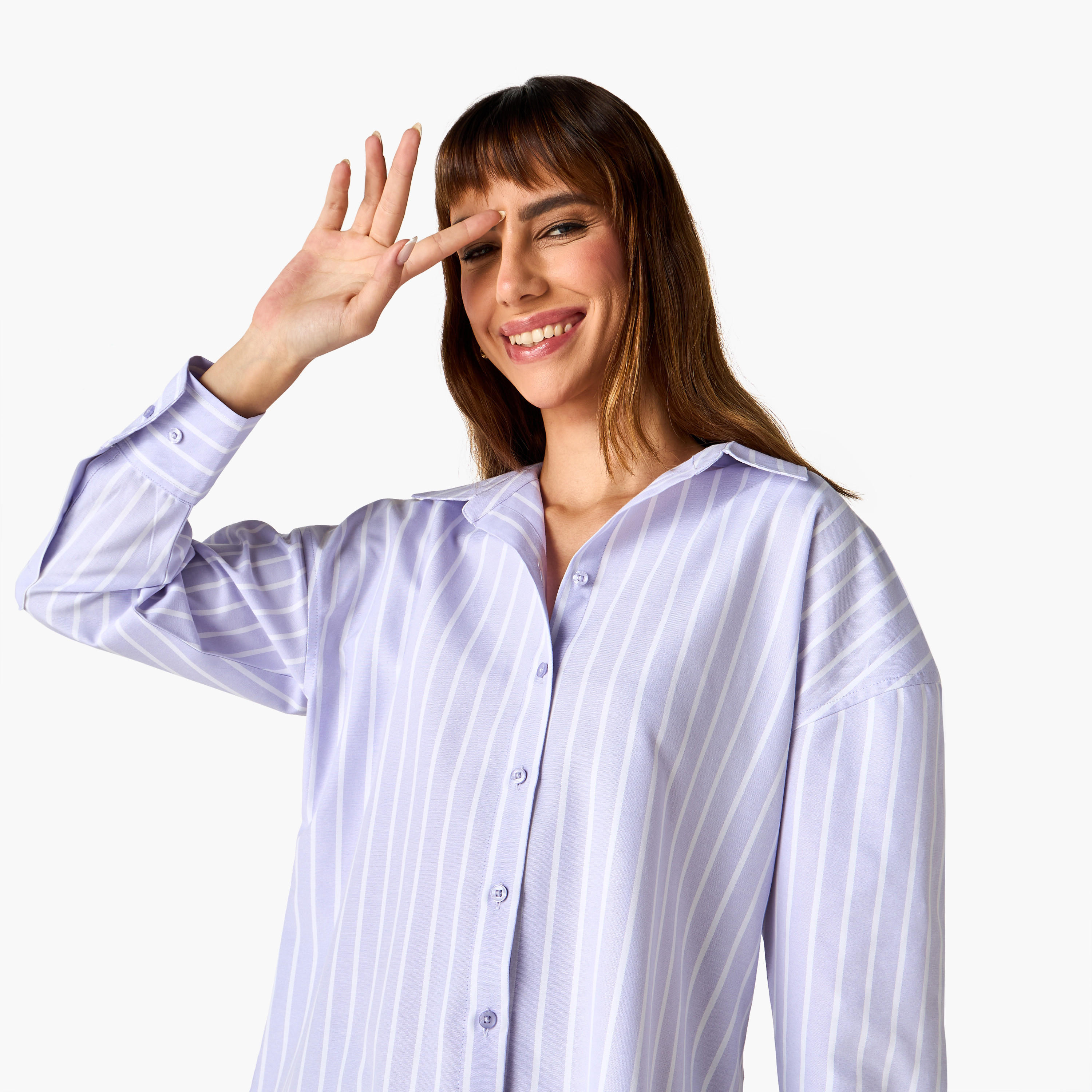 Regular Fit Striped Oxford Shirt-women-clothing-shirtsandblouses-shirts-image-4