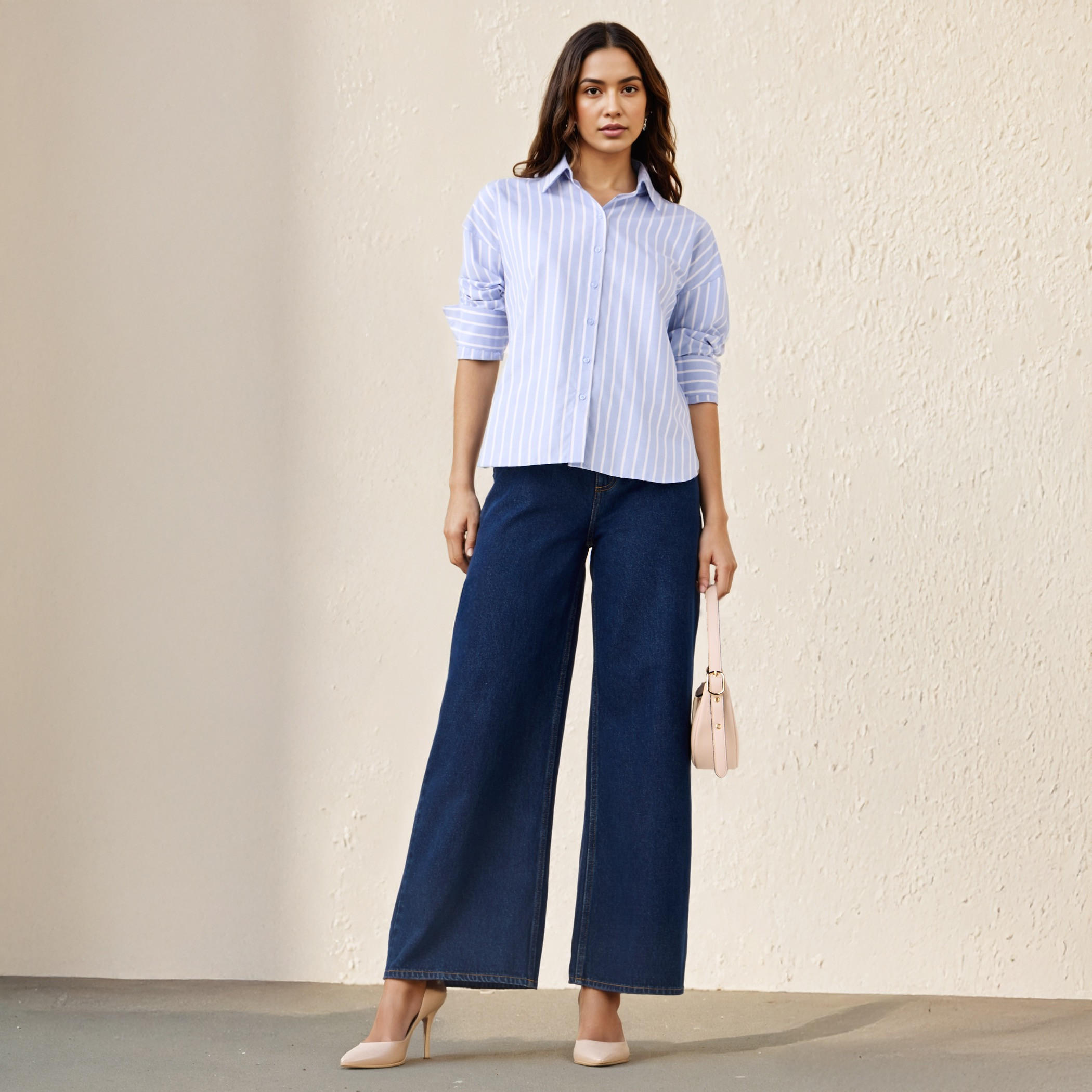 Regular Fit Striped Oxford Shirt-women-clothing-shirtsandblouses-shirts-image-2