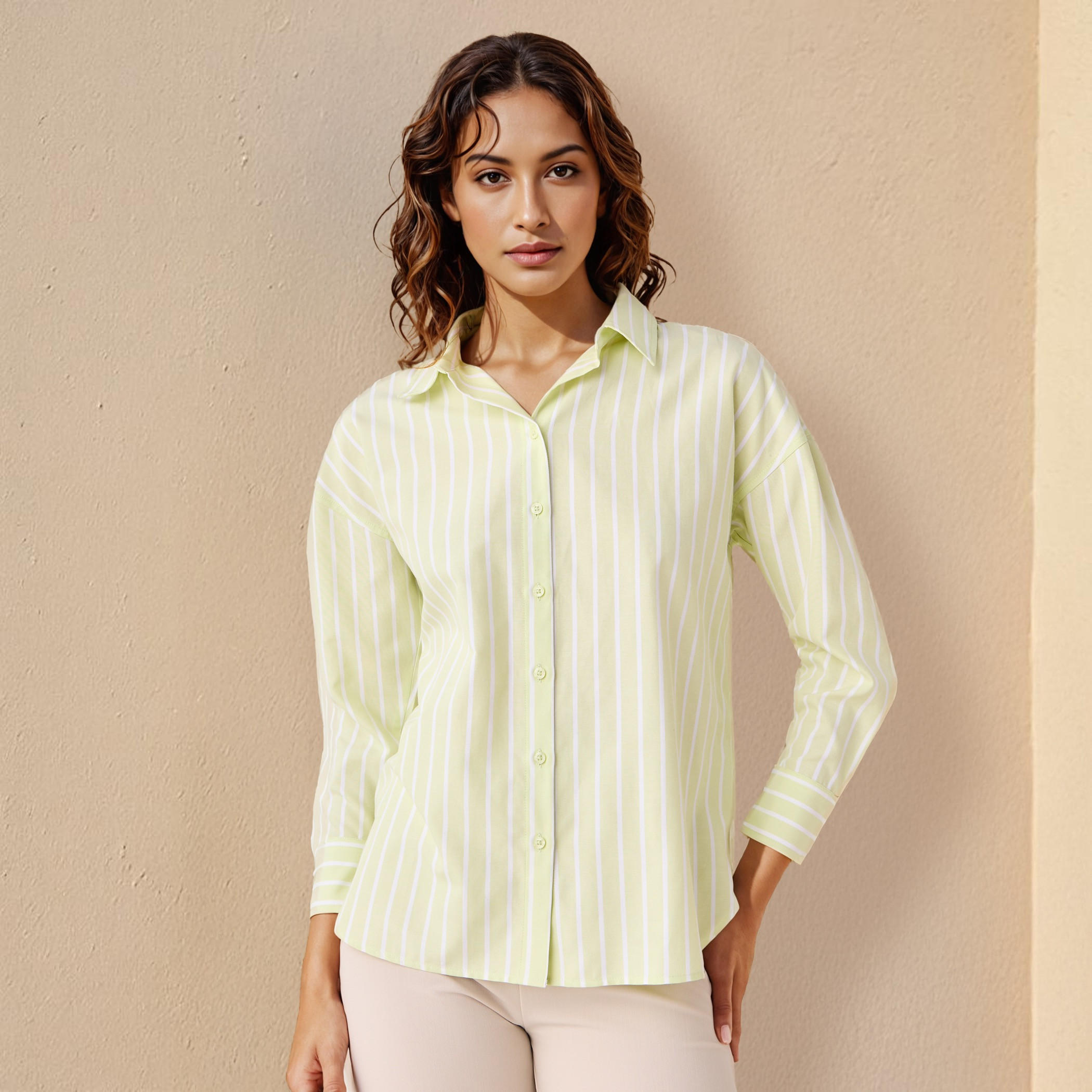 Regular Fit Striped Oxford Shirt-women-clothing-shirtsandblouses-shirts-image-1