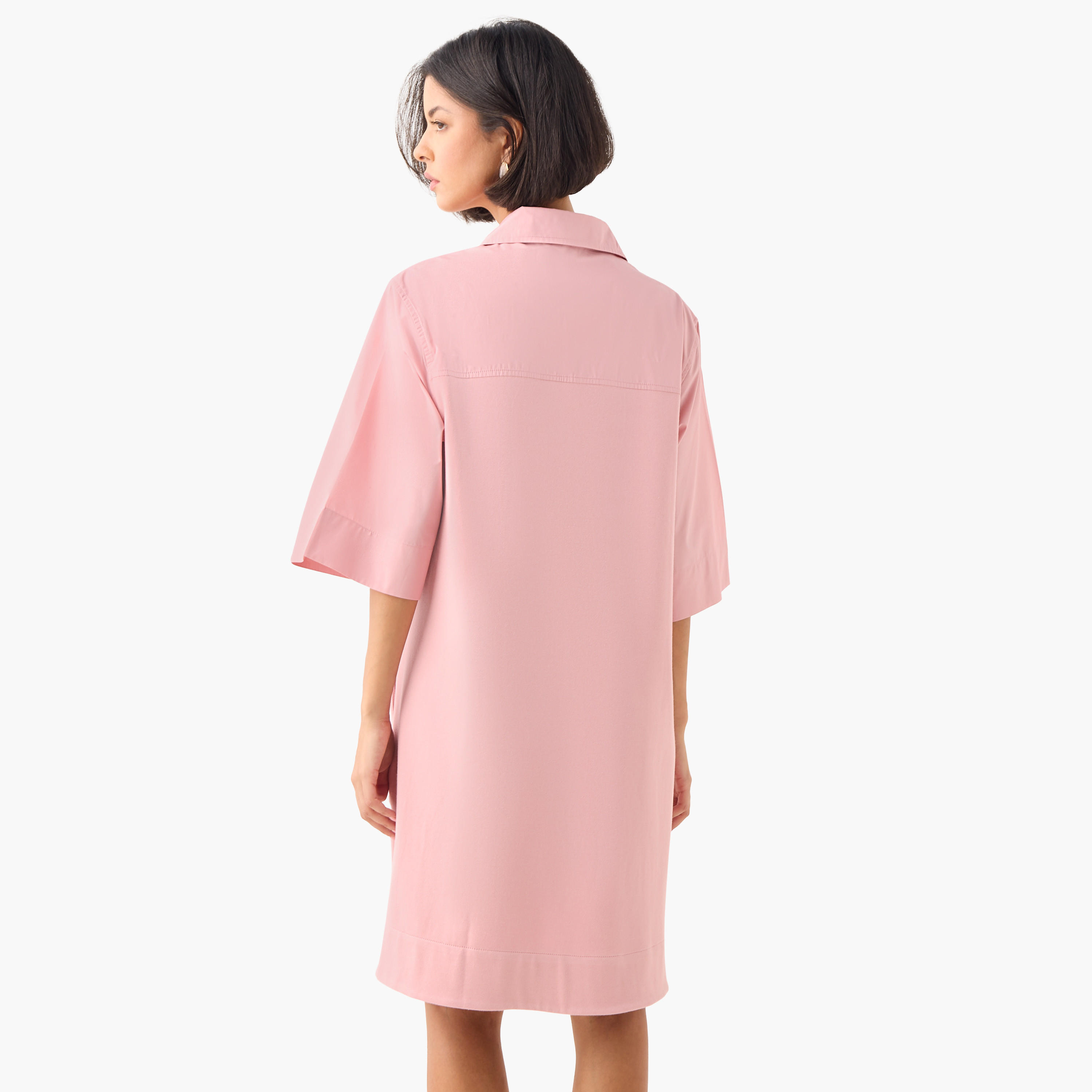 Collared Flared Shirt Dress-women-clothing-dresses-image-3