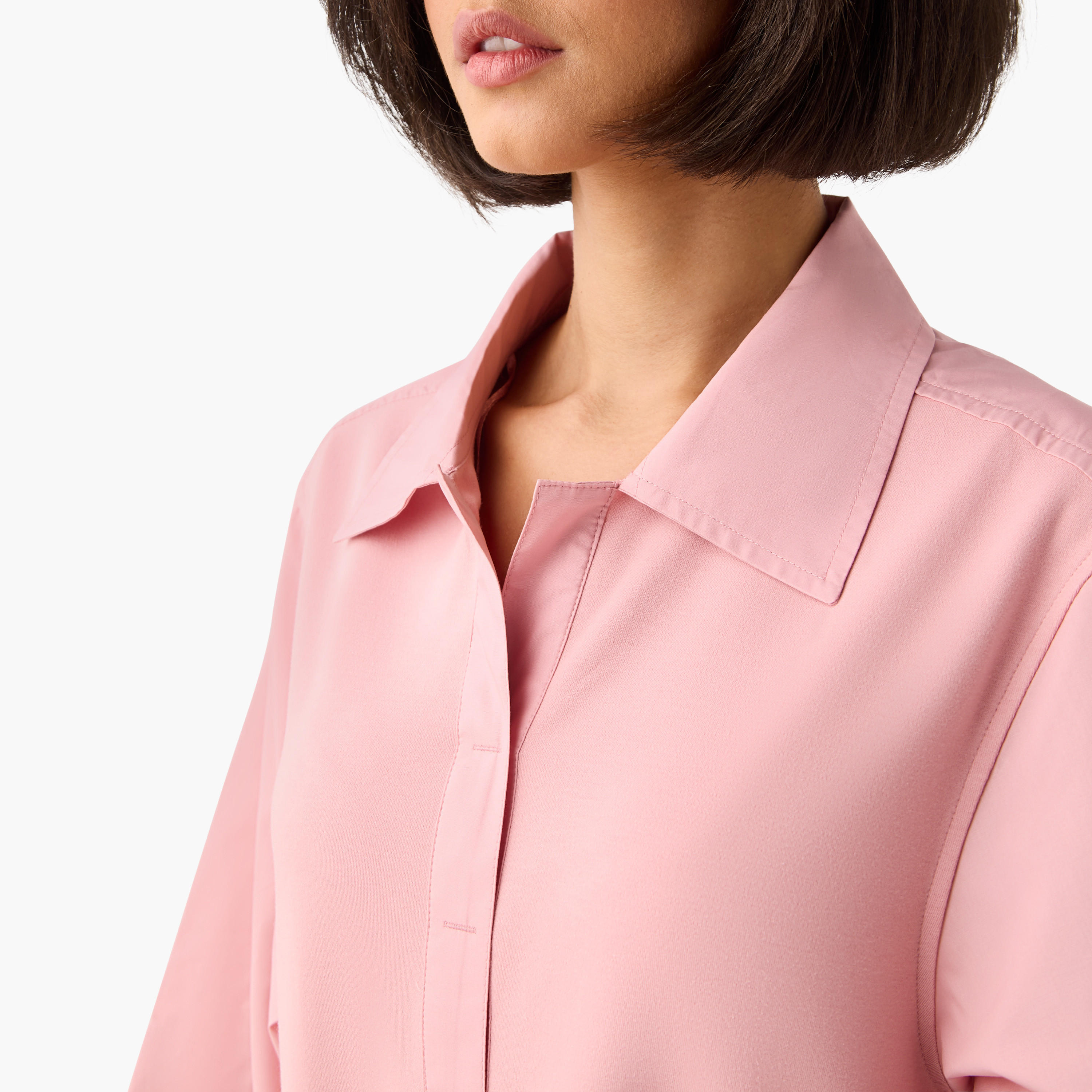 Collared Flared Shirt Dress-women-clothing-dresses-image-4