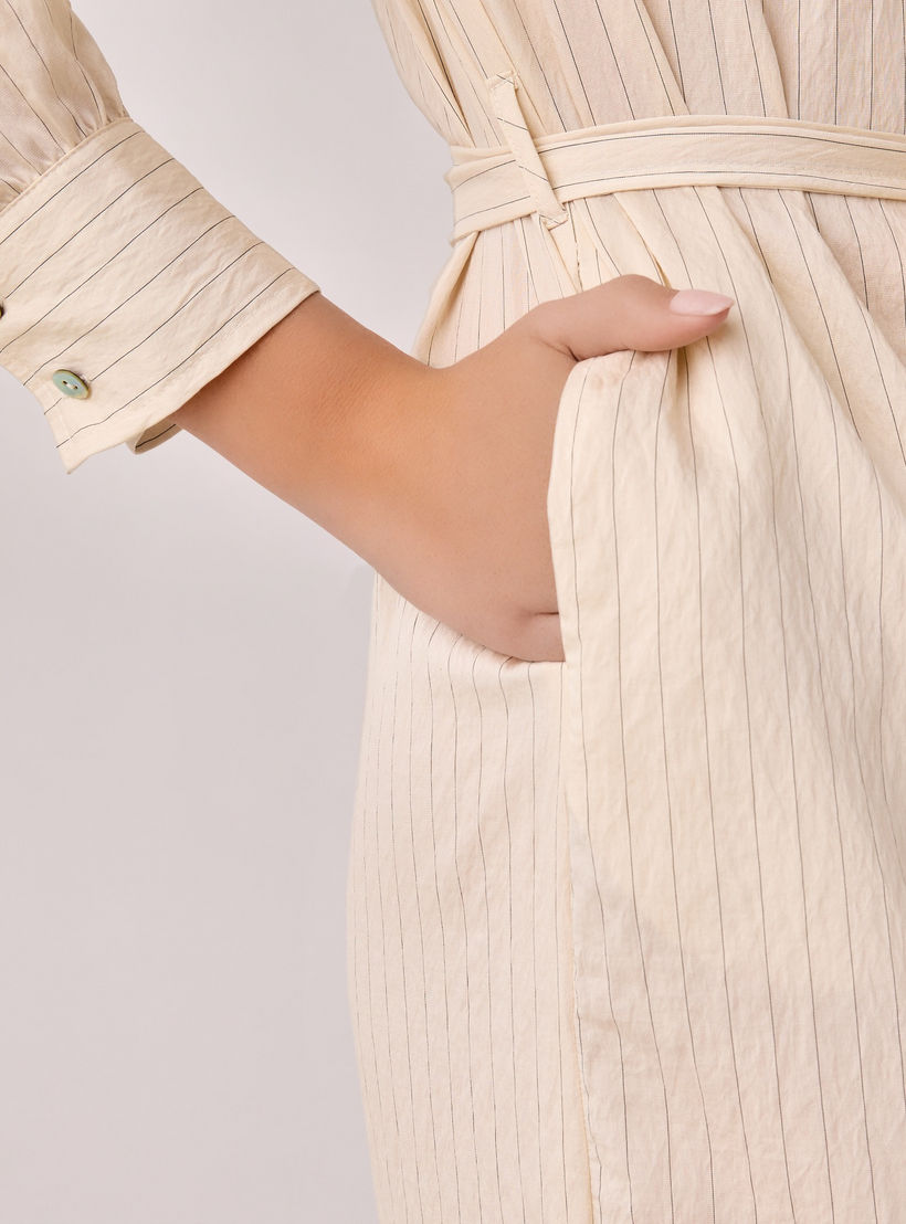 Striped Midi Shirt Dress with Belt-women-clothing-dresses-image-4