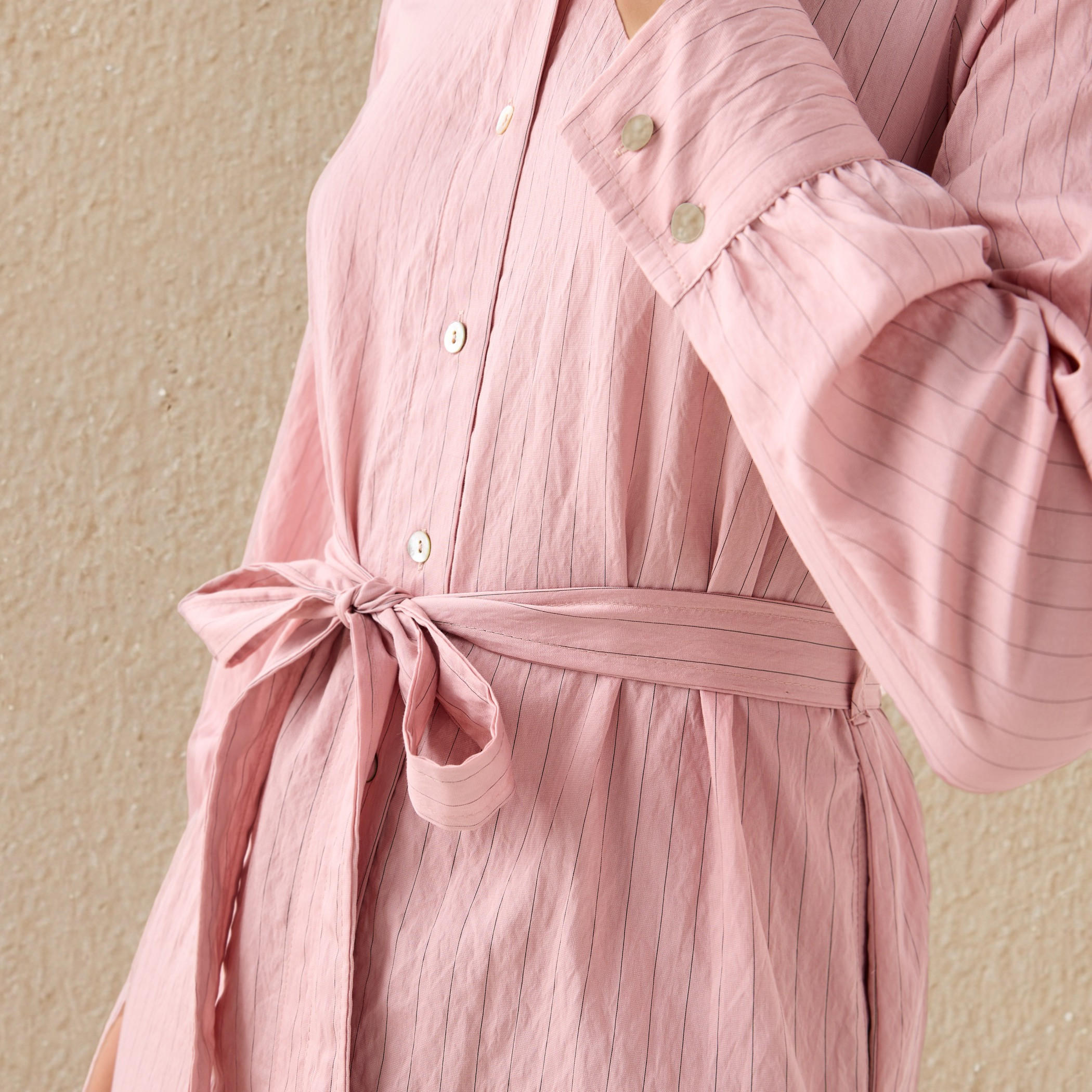 Striped Midi Shirt Dress with Belt-women-clothing-dresses-image-4
