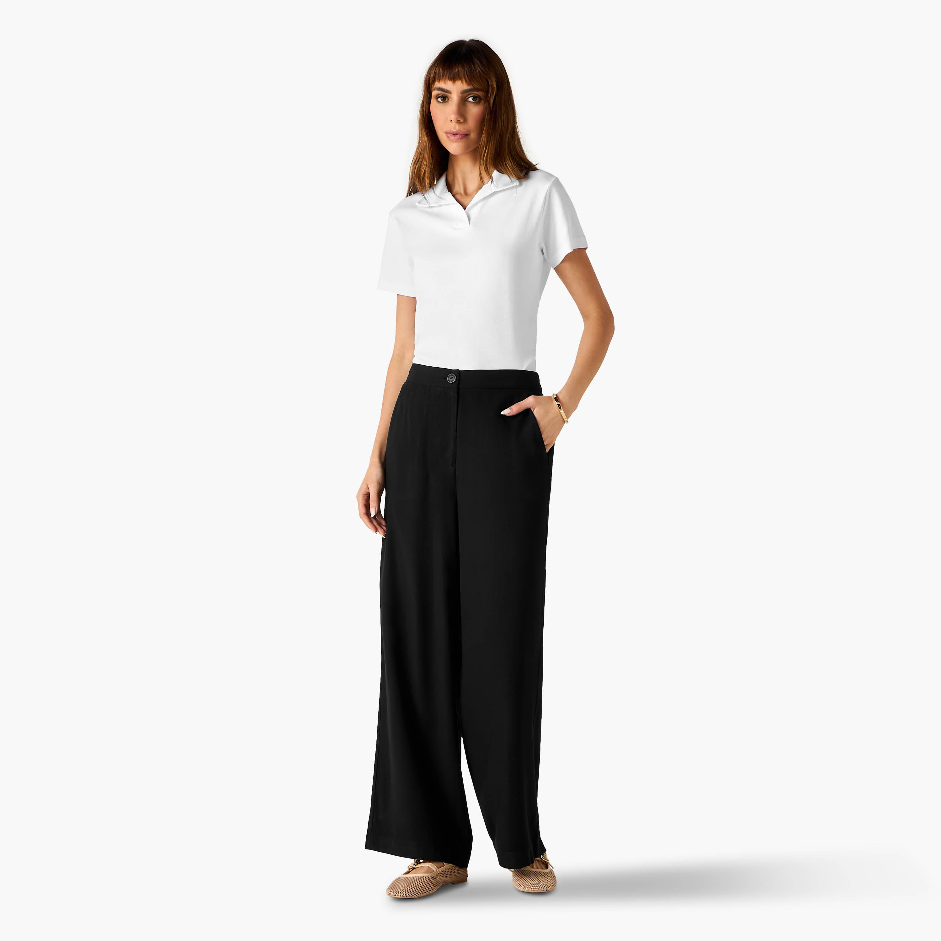 بنطلون تويل بأرجل واسعة وجيوب-women-clothing-bottoms-trousers-image-4