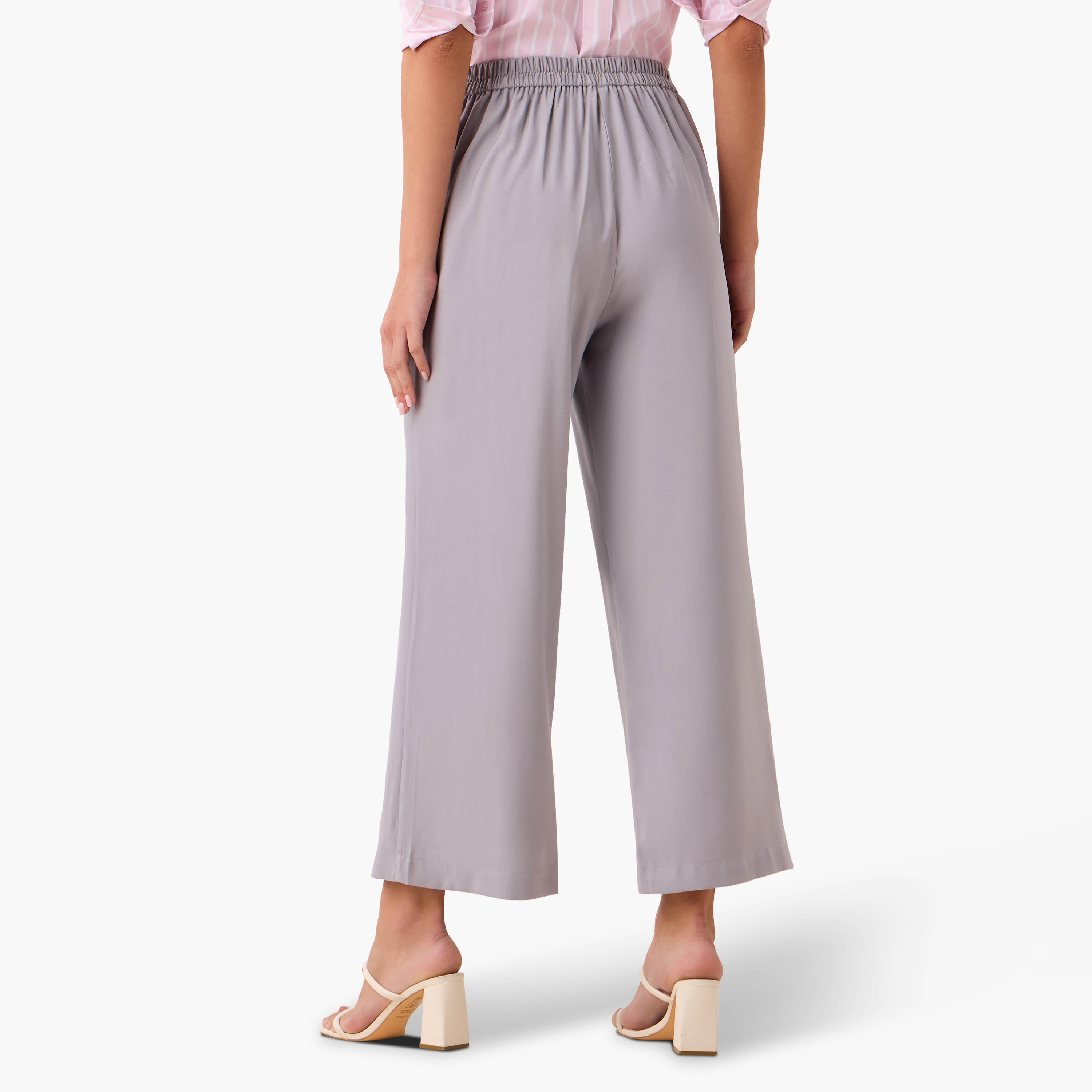 Wide Leg Twill Trousers with Pockets-women-clothing-bottoms-trousers-image-3