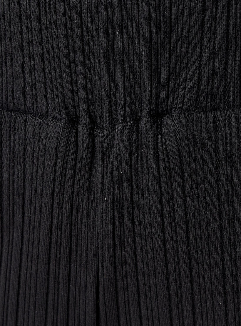 بنطلون واسع الساقين مضلع بخصر مطاطي وجيوب-women-clothing-coordsets-image-5