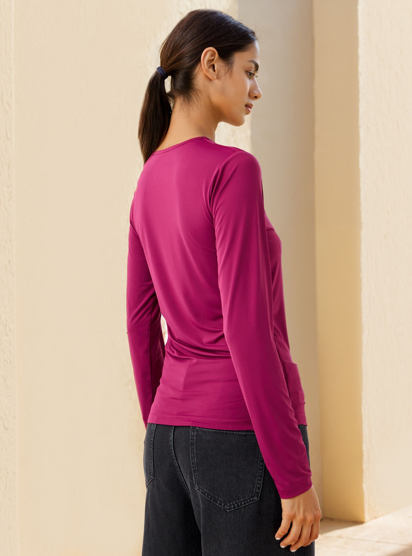 تيشيرت بياقة ضيقة وأكمام طويلة-women-clothing-tshirts-image-3