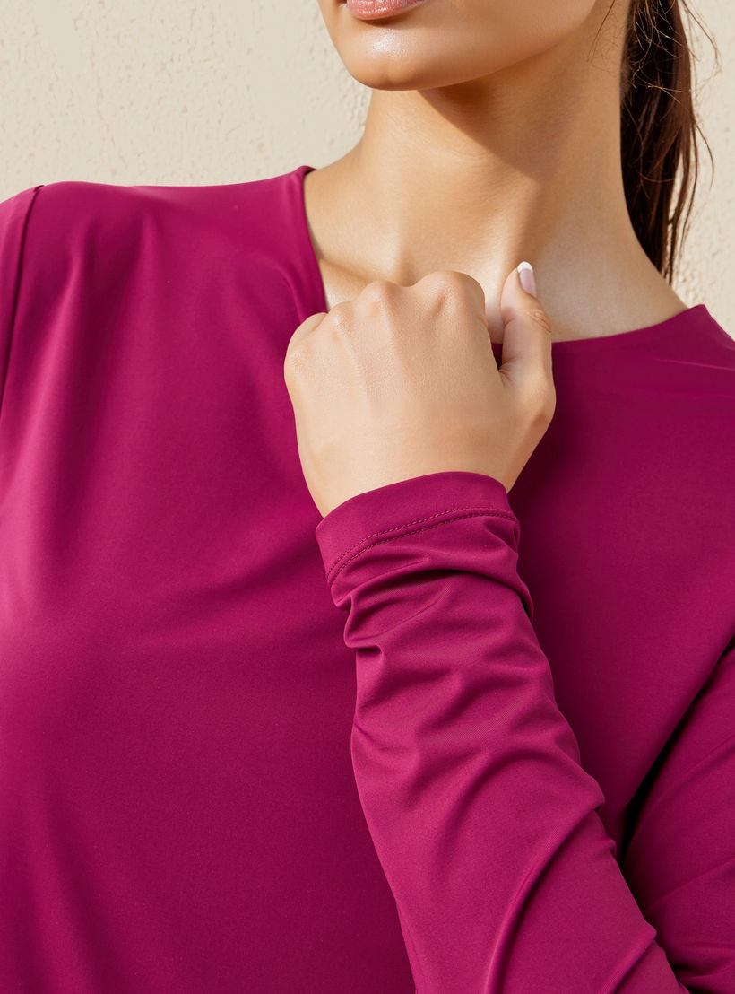 تيشيرت بياقة ضيقة وأكمام طويلة-women-clothing-tshirts-image-4