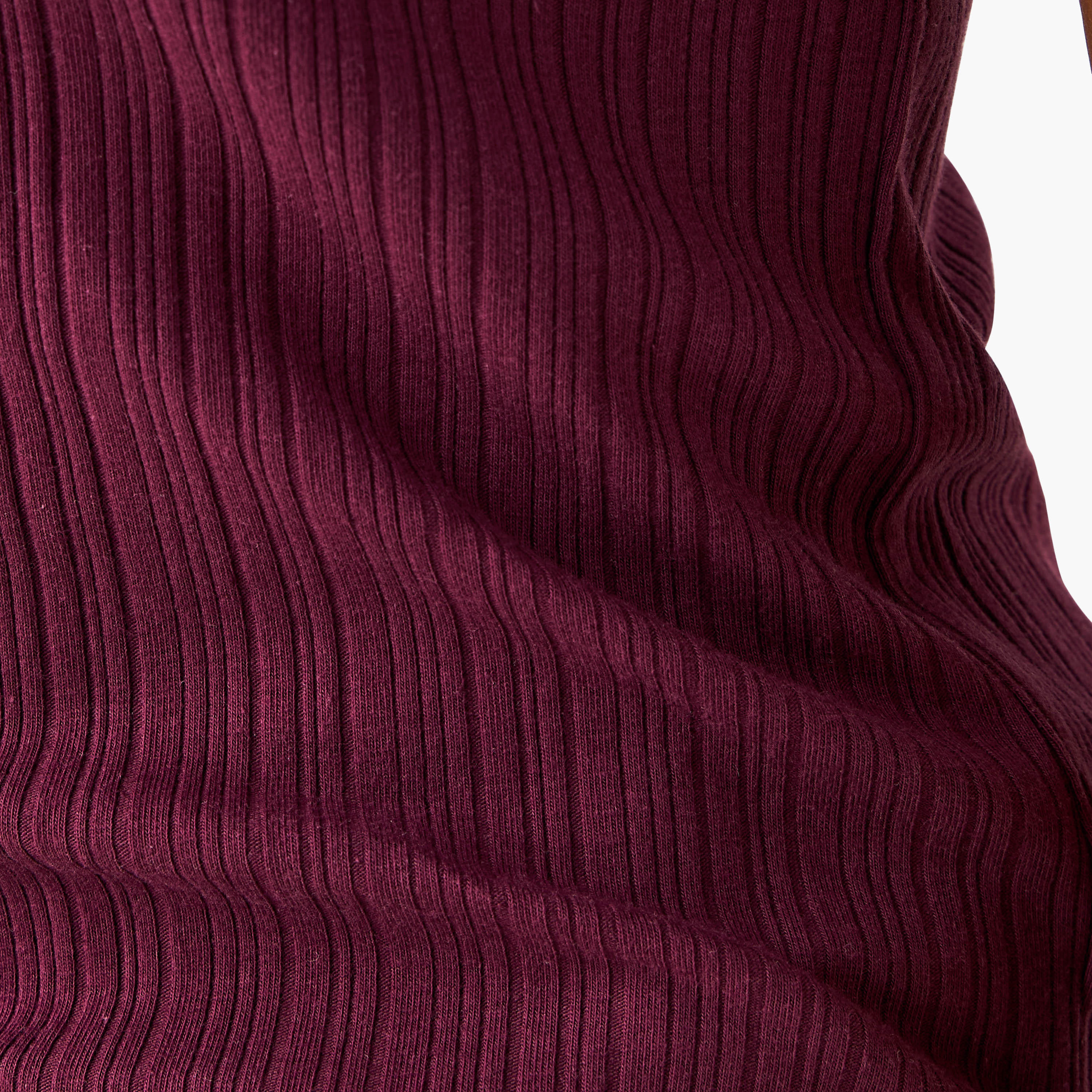 Ribbed Round Neck T-shirt-women-clothing-coordsets-image-5