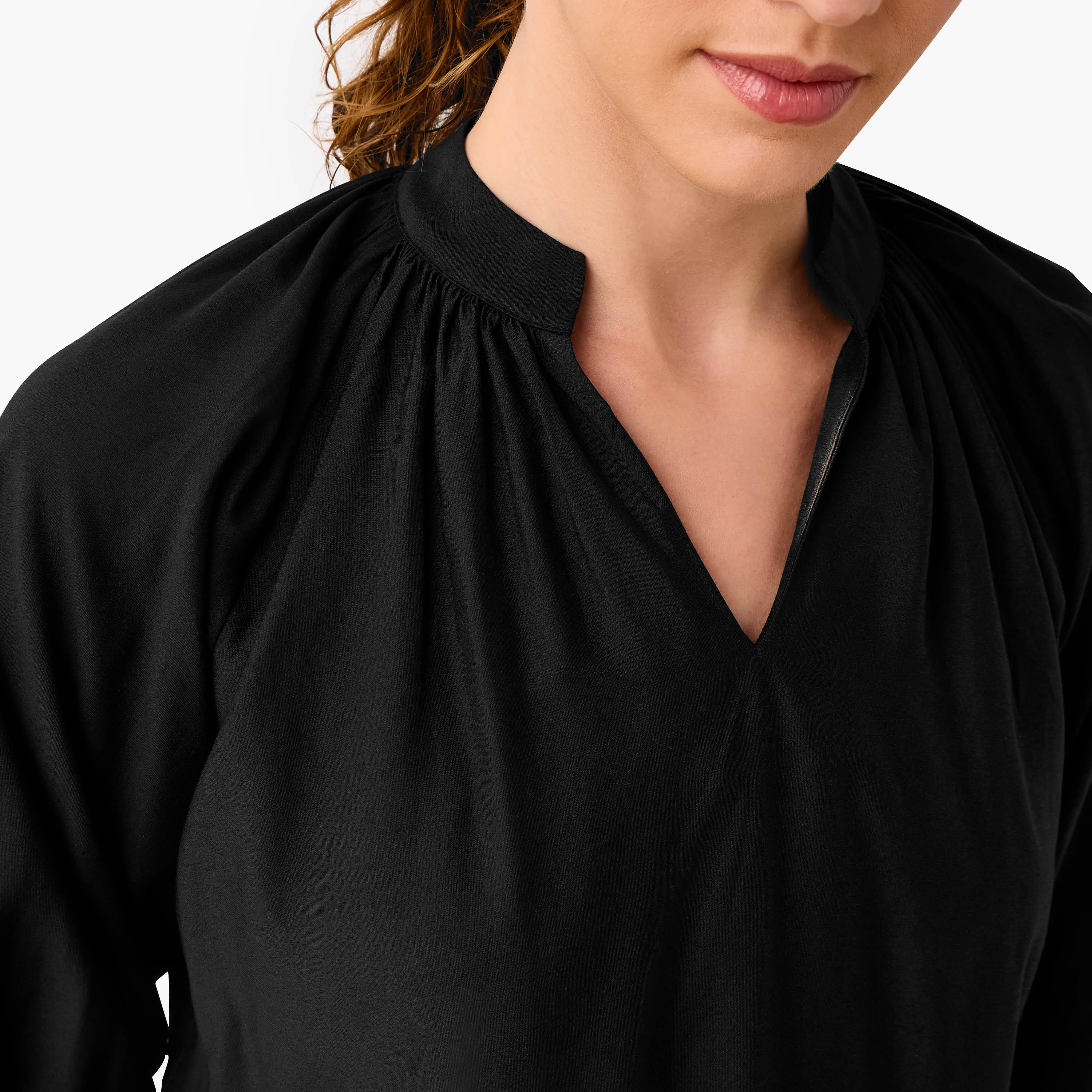 Mandarin Collar Balloon Sleeves Top-women-clothing-shirtsandblouses-blouses-image-4