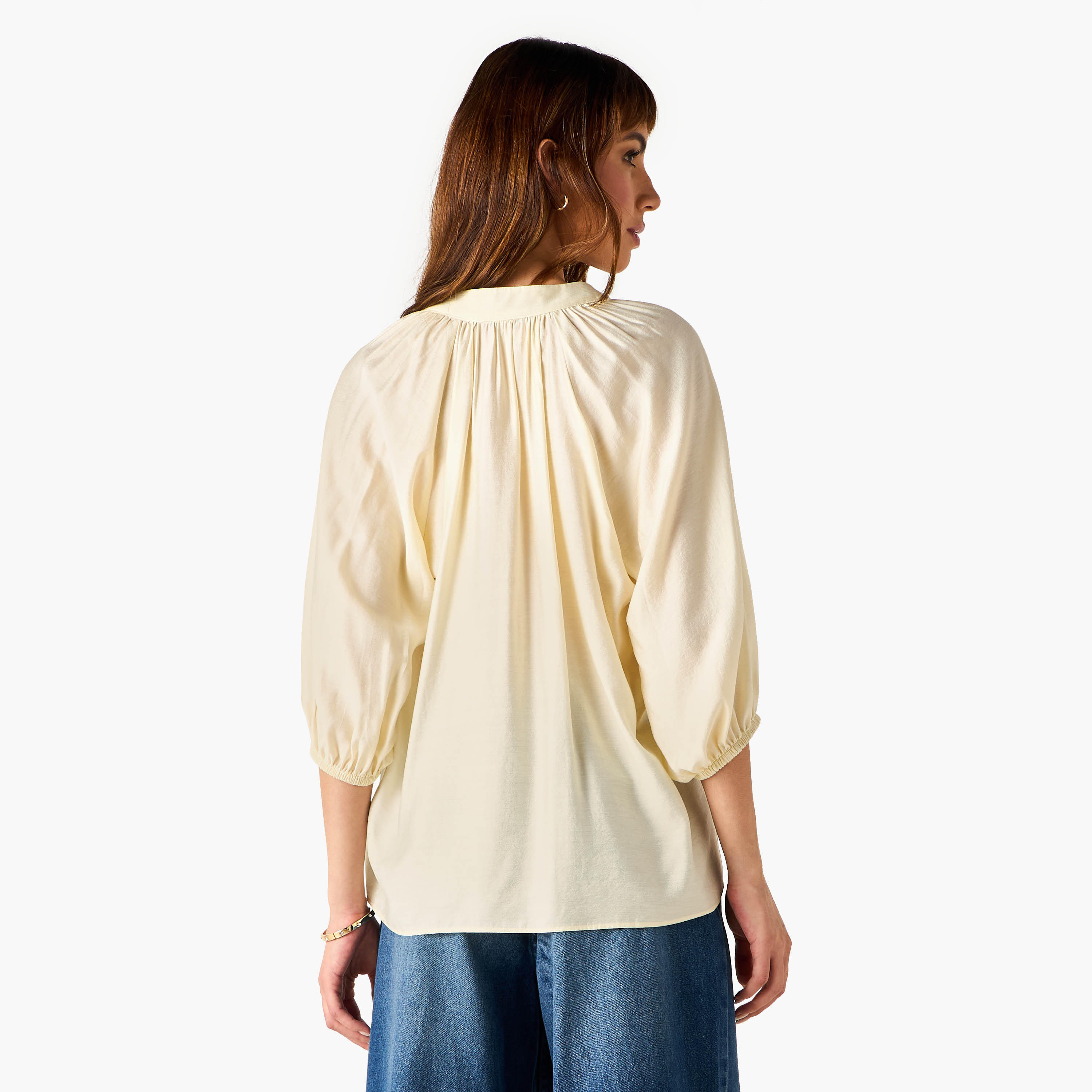 Mandarin Collar Balloon Sleeves Top-women-clothing-shirtsandblouses-blouses-image-3