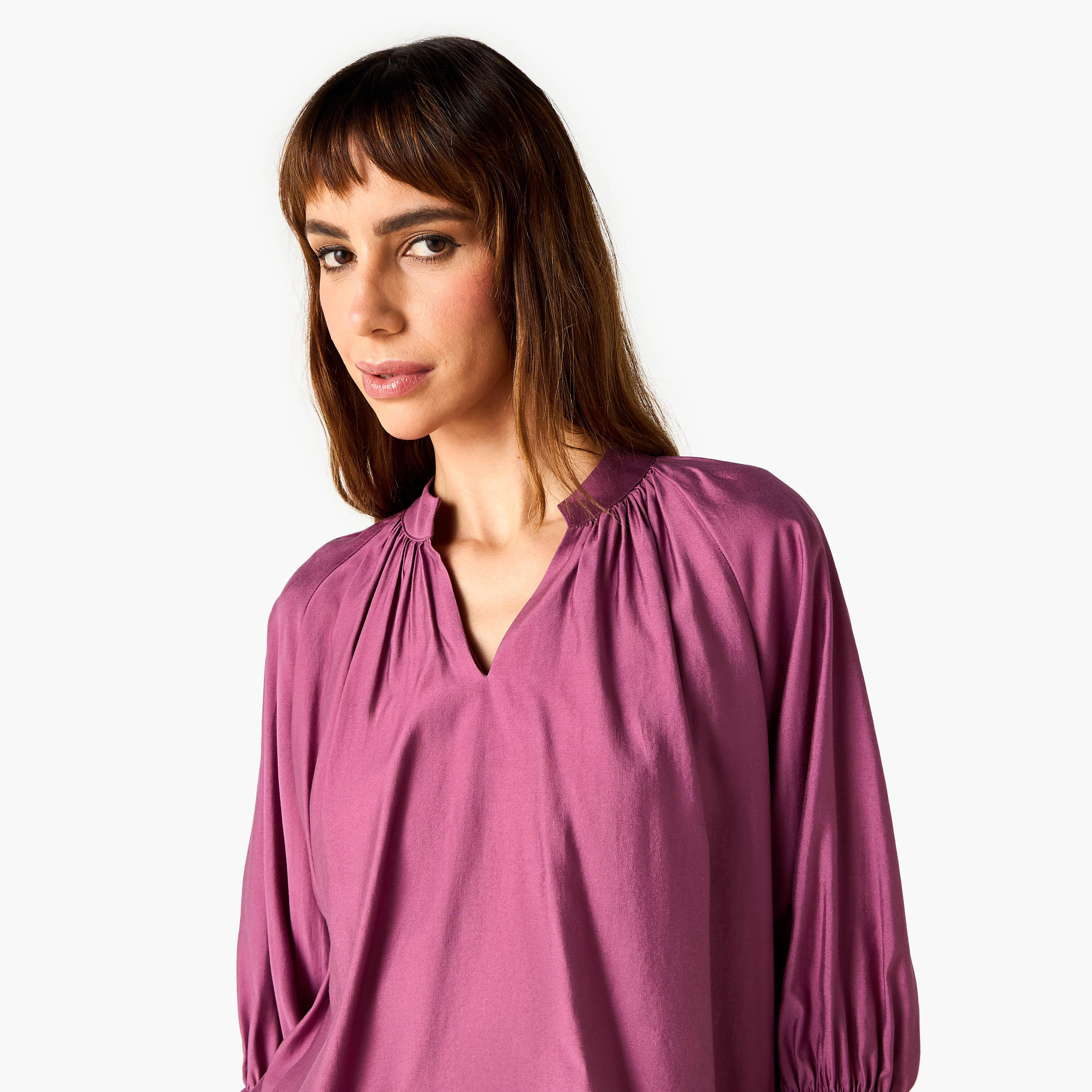 Mandarin Collar Balloon Sleeves Top-women-clothing-shirtsandblouses-blouses-image-4