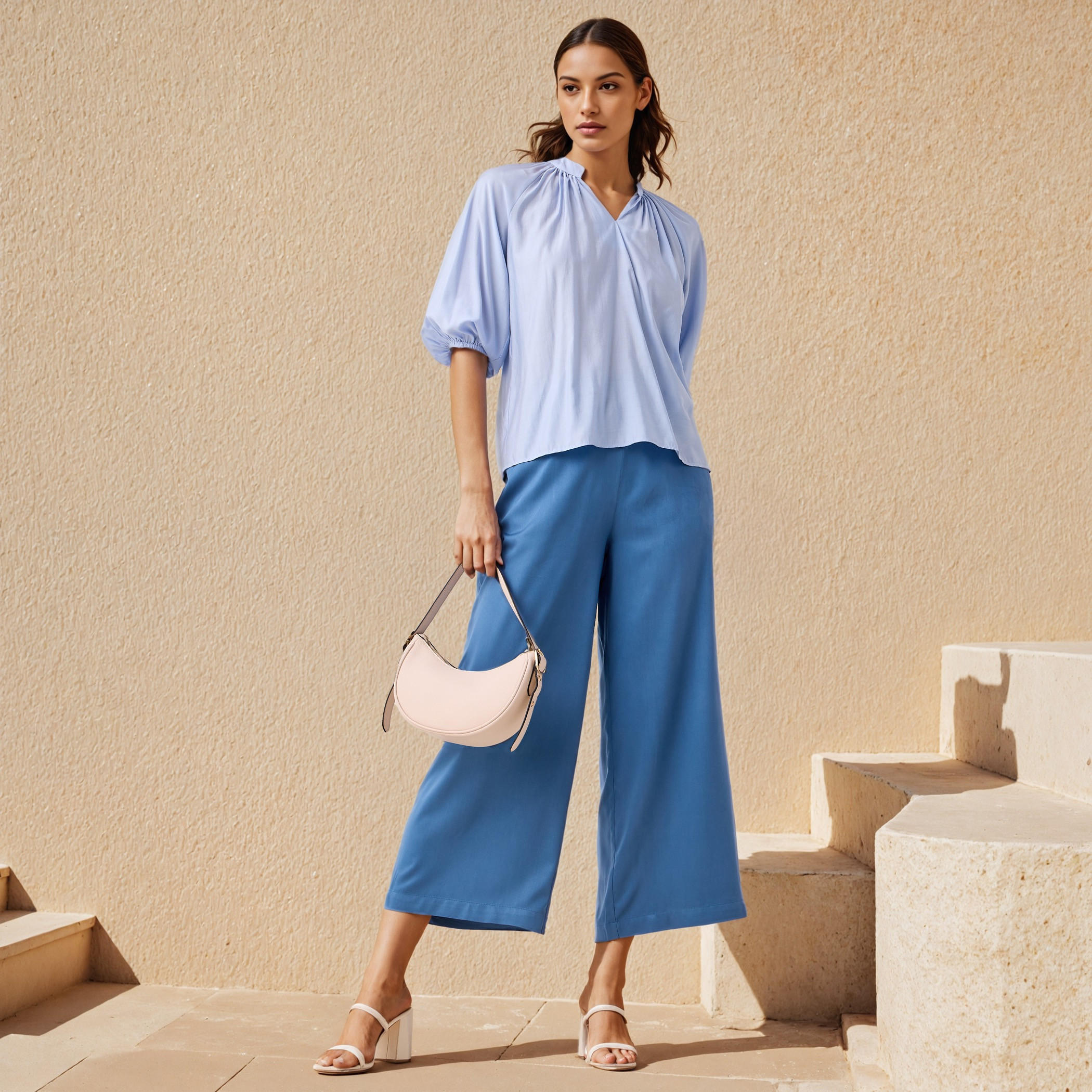 Mandarin Collar Balloon Sleeves Top-women-clothing-shirtsandblouses-blouses-image-2