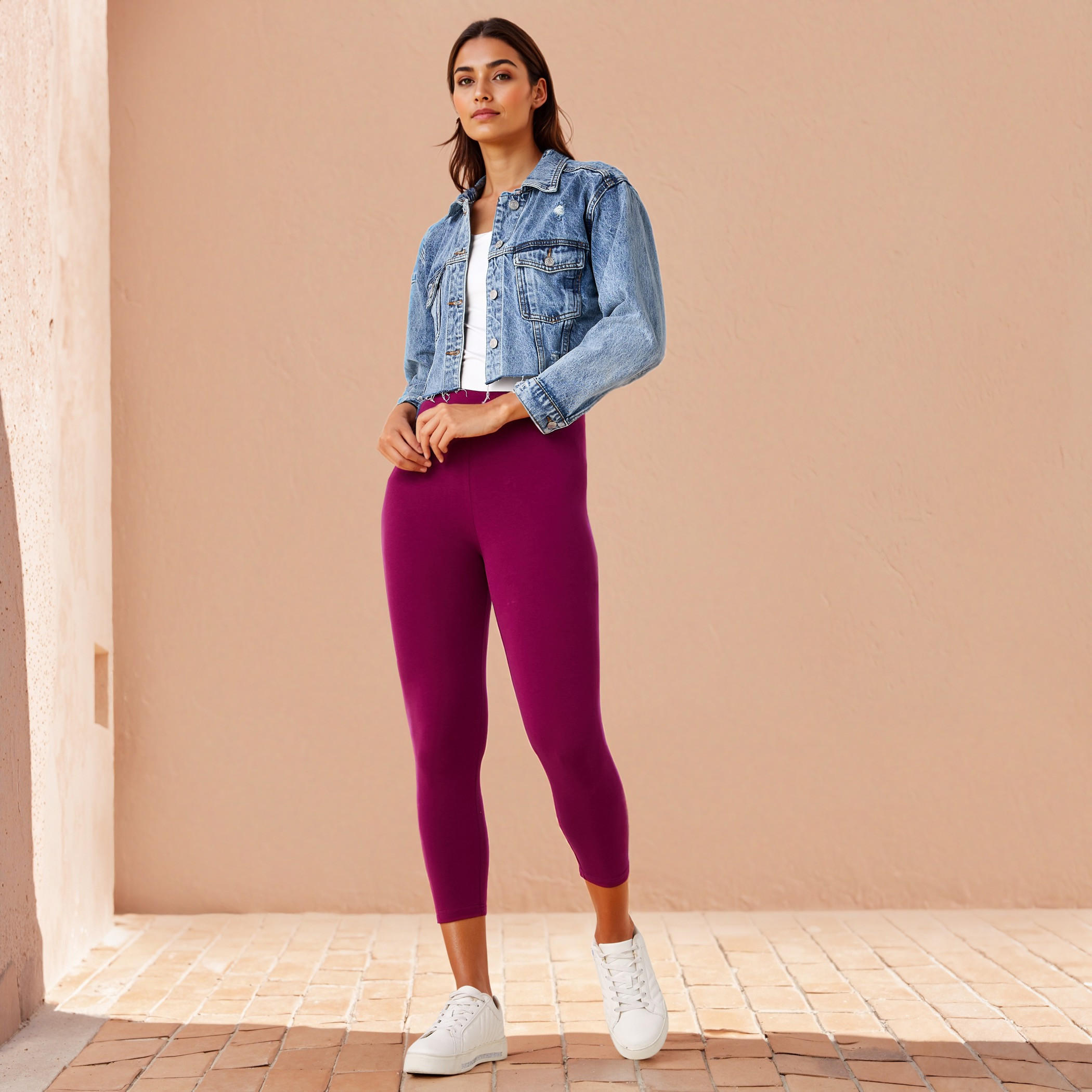 Slim Fit Leggings with Elasticated Waistband-women-clothing-bottoms-leggings-image-2
