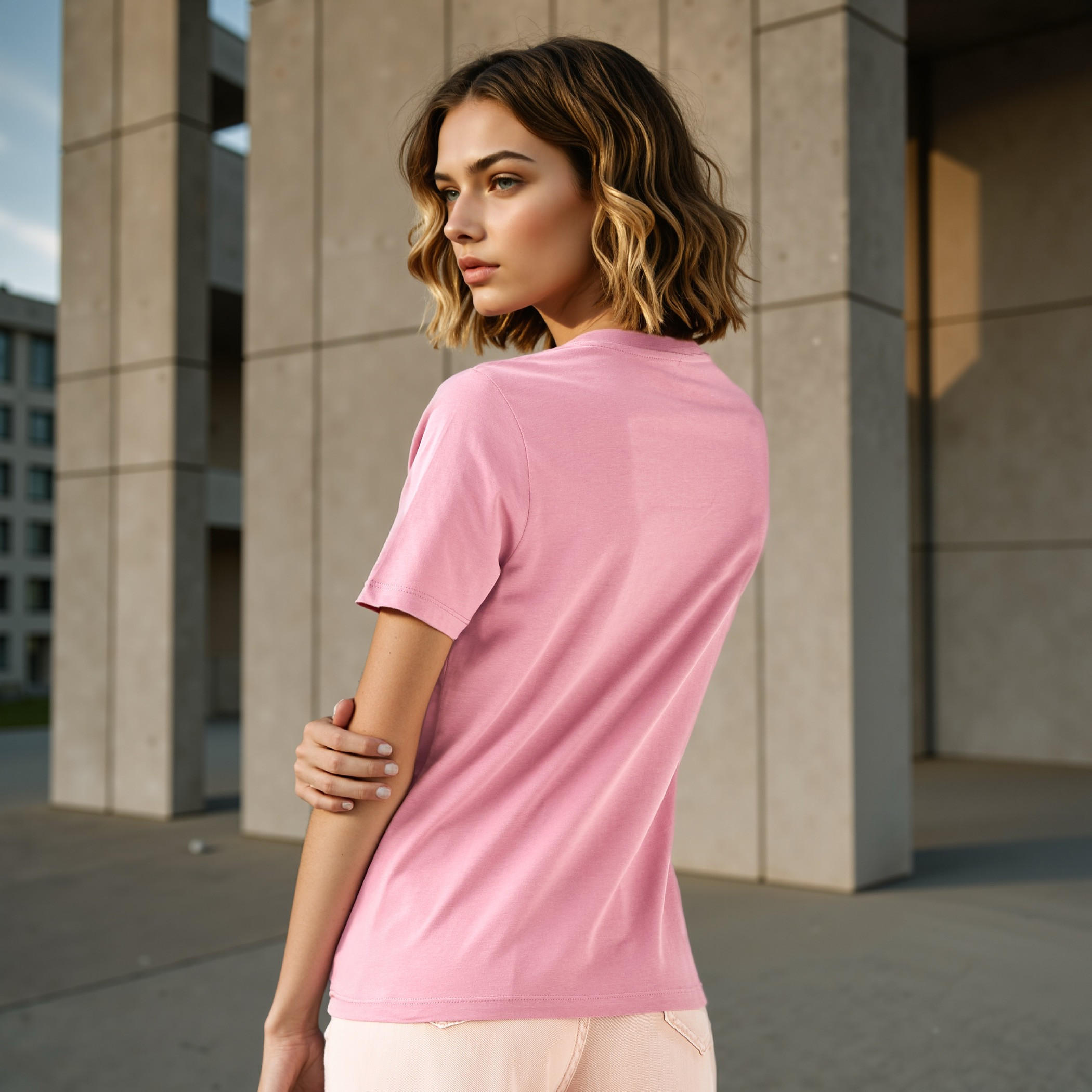 Graphic Print T-shirt with Crew Neck-women-clothing-tshirts-image-3