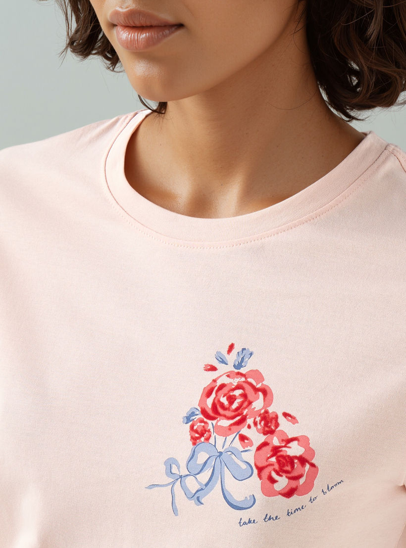 Floral Sketch Art Print T-shirt-women-clothing-tshirts-image-4
