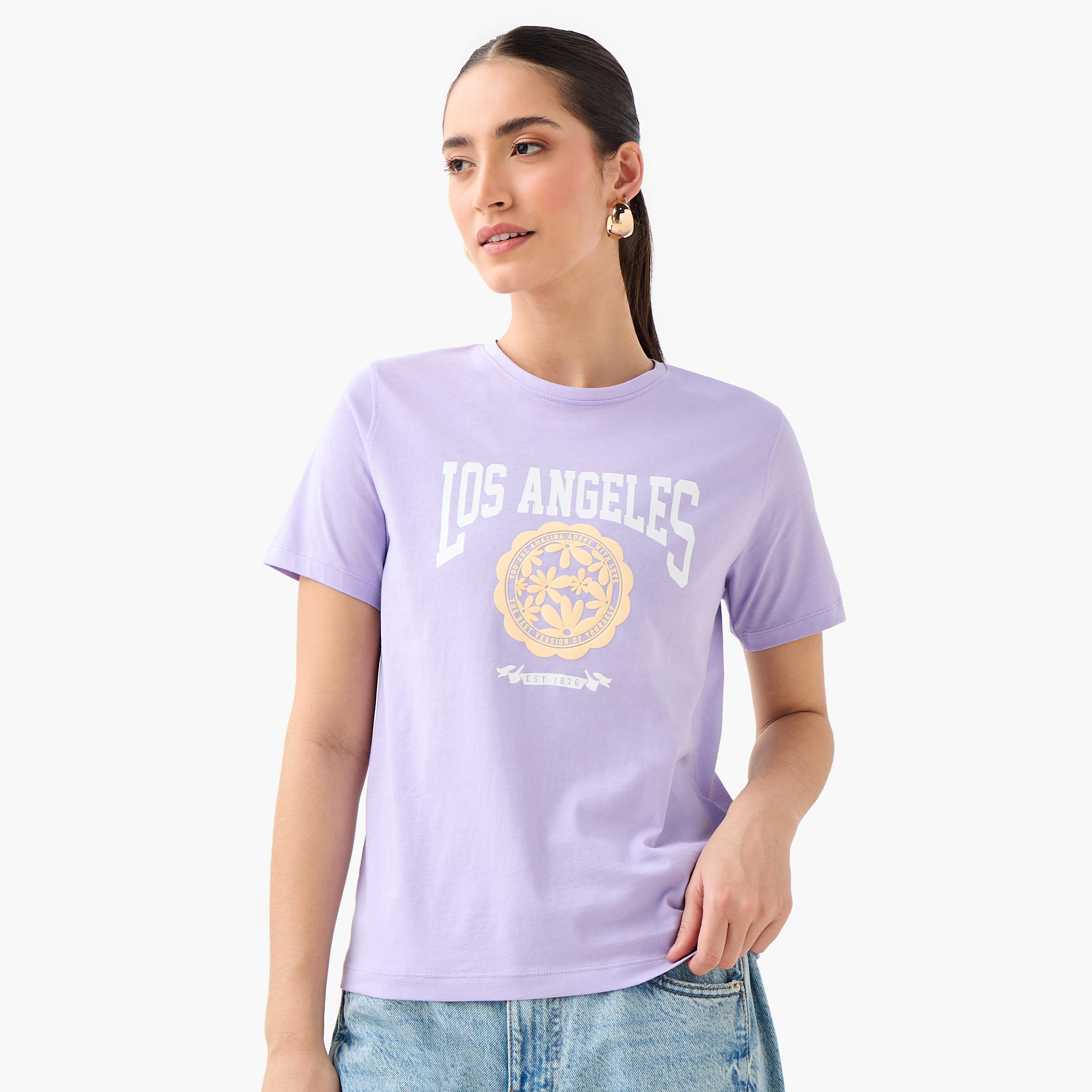 Varsity Print T-shirt-women-clothing-tshirts-image-1