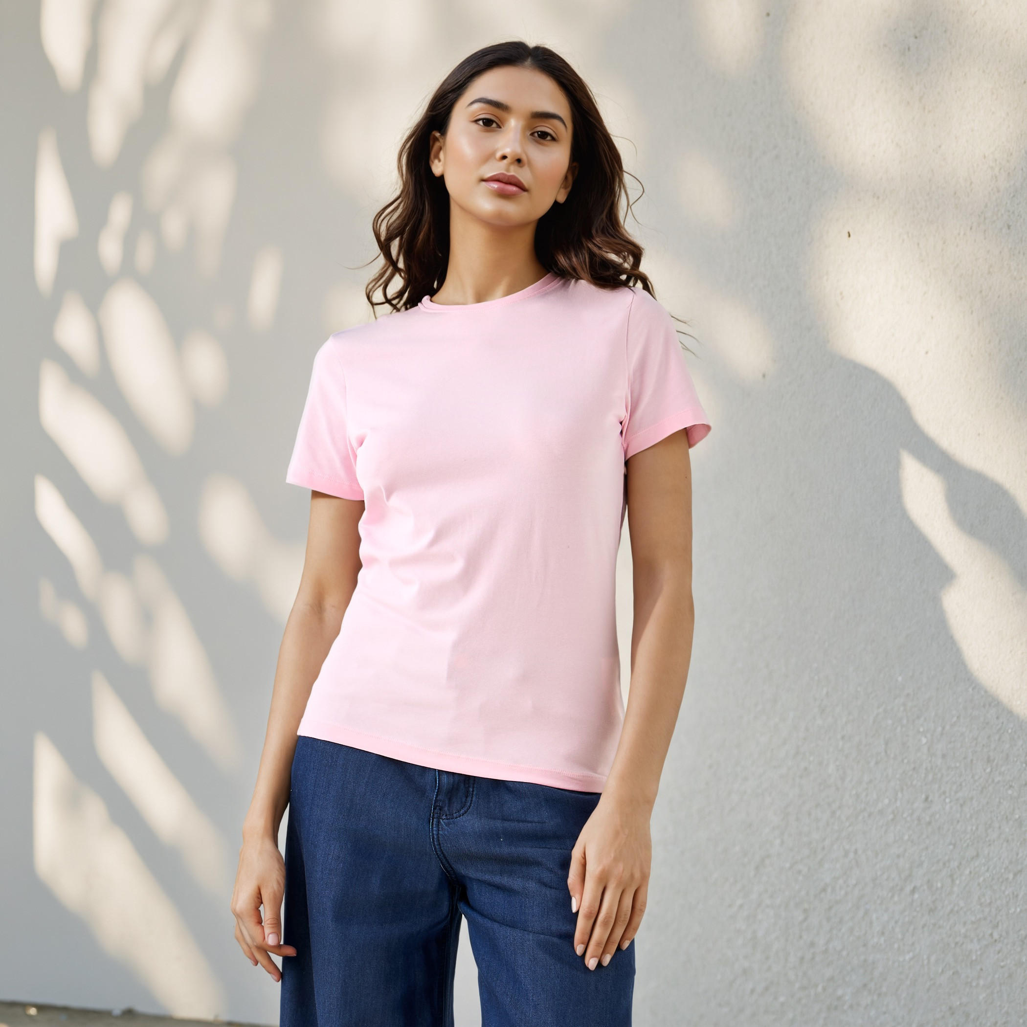Slim Fit Crew Neck T-shirt-women-clothing-tshirts-image-1