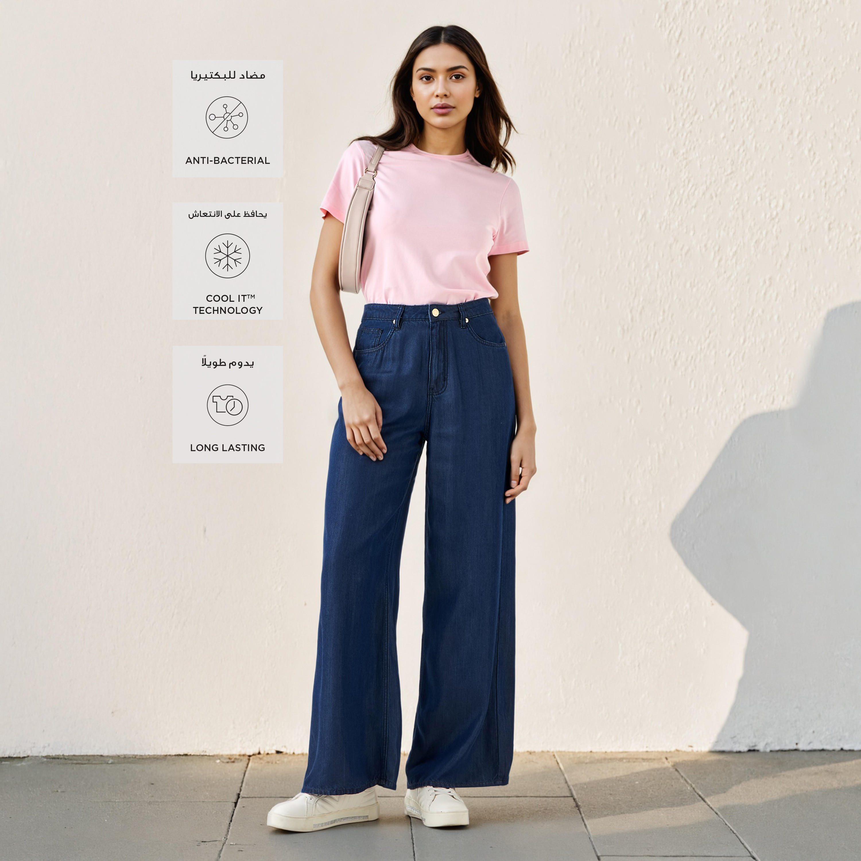 Slim Fit Crew Neck T-shirt-women-clothing-tshirts-image-2