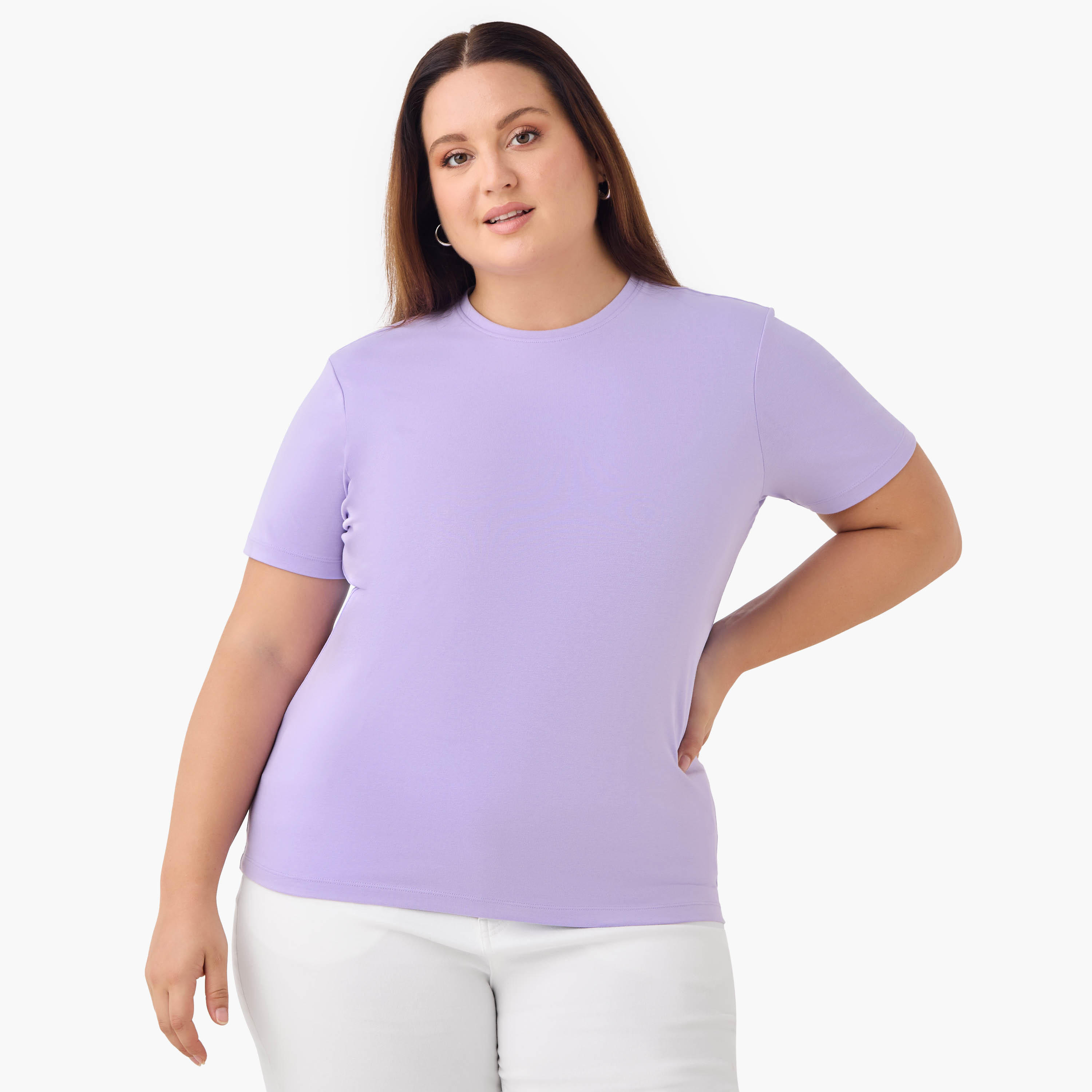Slim Fit Crew Neck T-shirt-women-clothing-tshirts-image-2