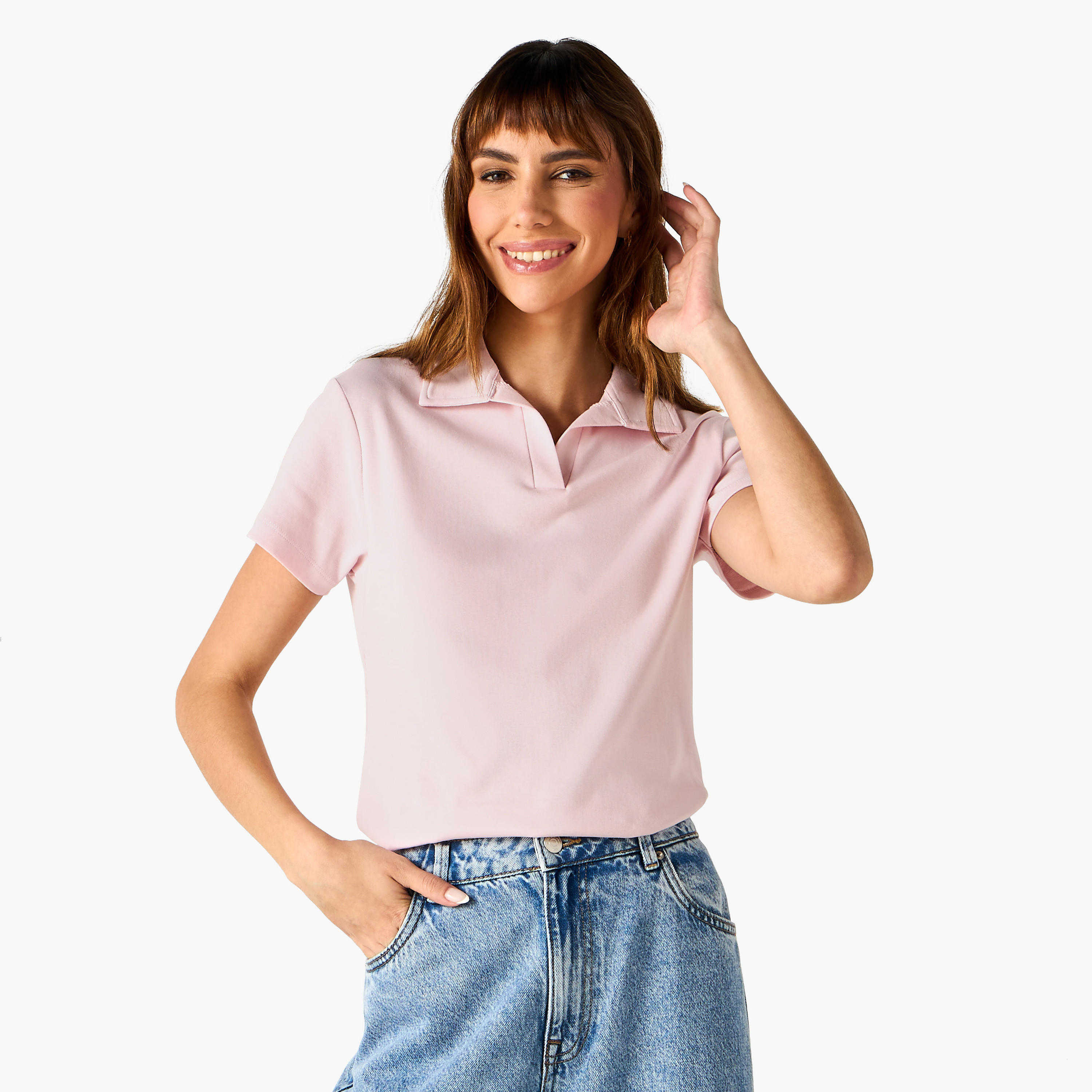 Johnny Collar Polo T-shirt-women-clothing-tshirts-image-1