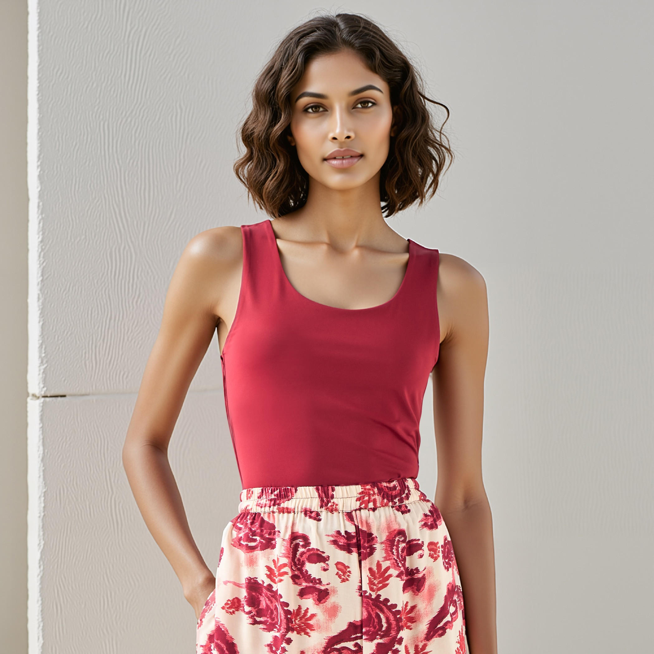 بلوزة قصيرة بقصة عادية-women-clothing-tshirts-image-1