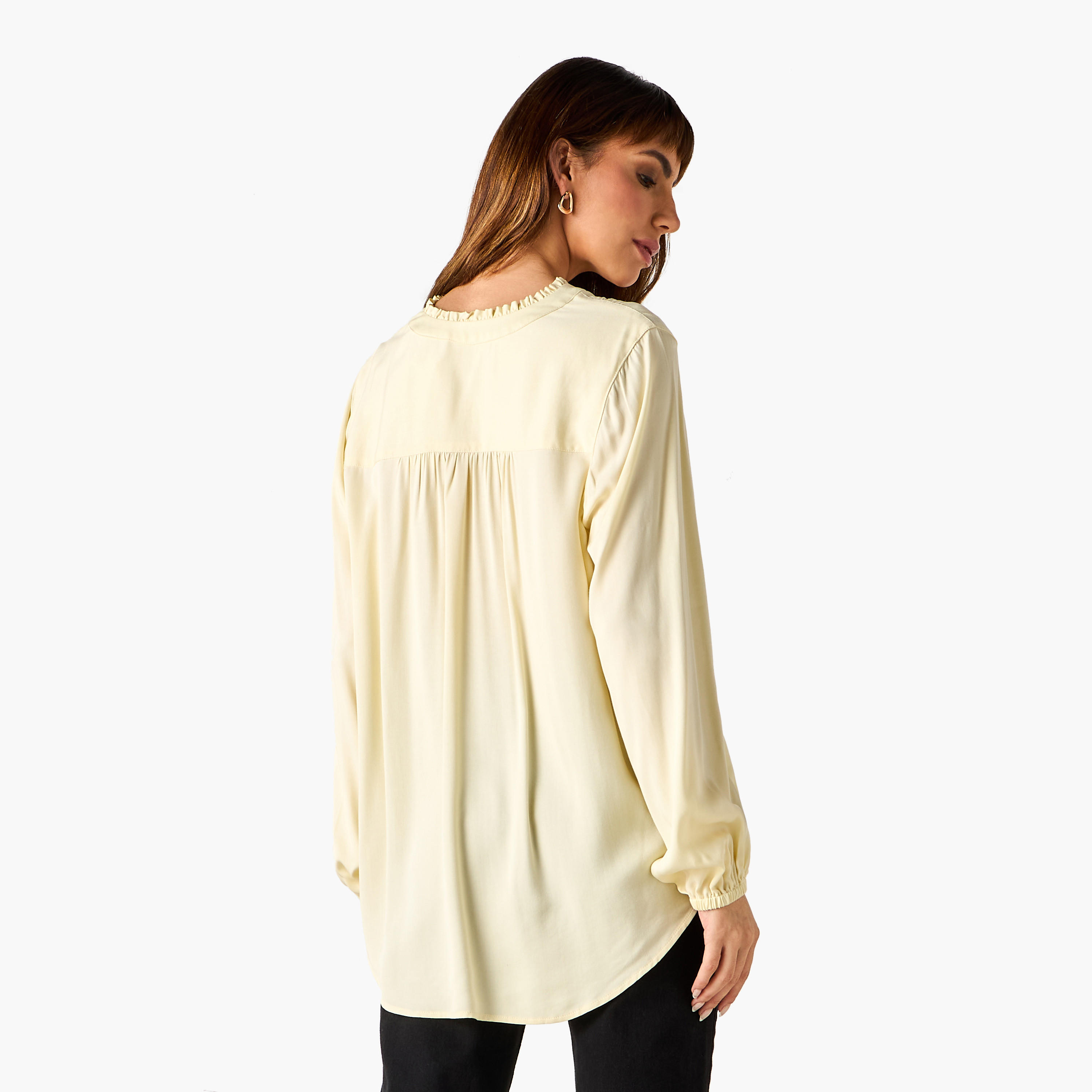 Mandarin Collar Viscose Top-women-clothing-shirtsandblouses-blouses-image-3