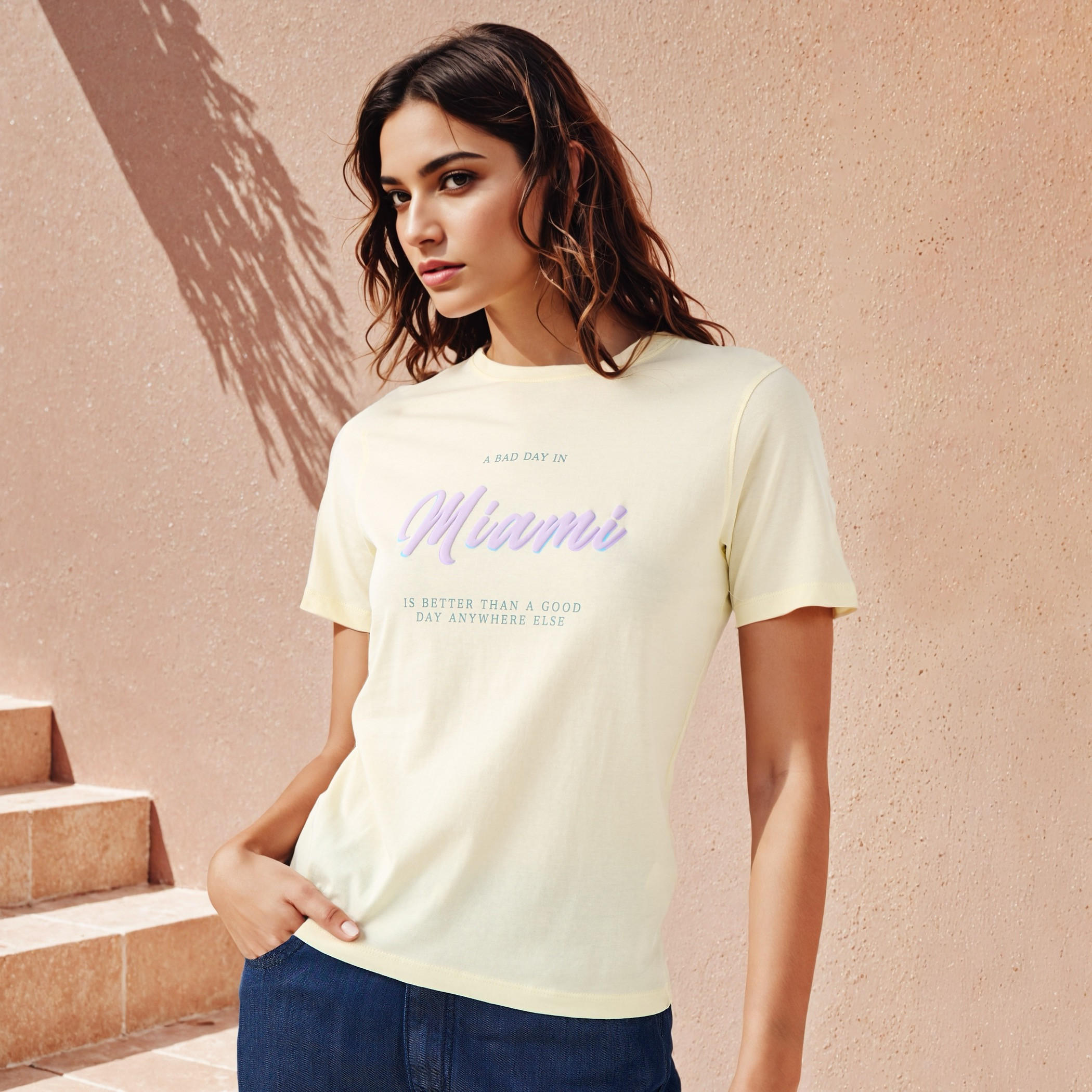 Slogan Print T-shirt-women-clothing-tshirts-image-1