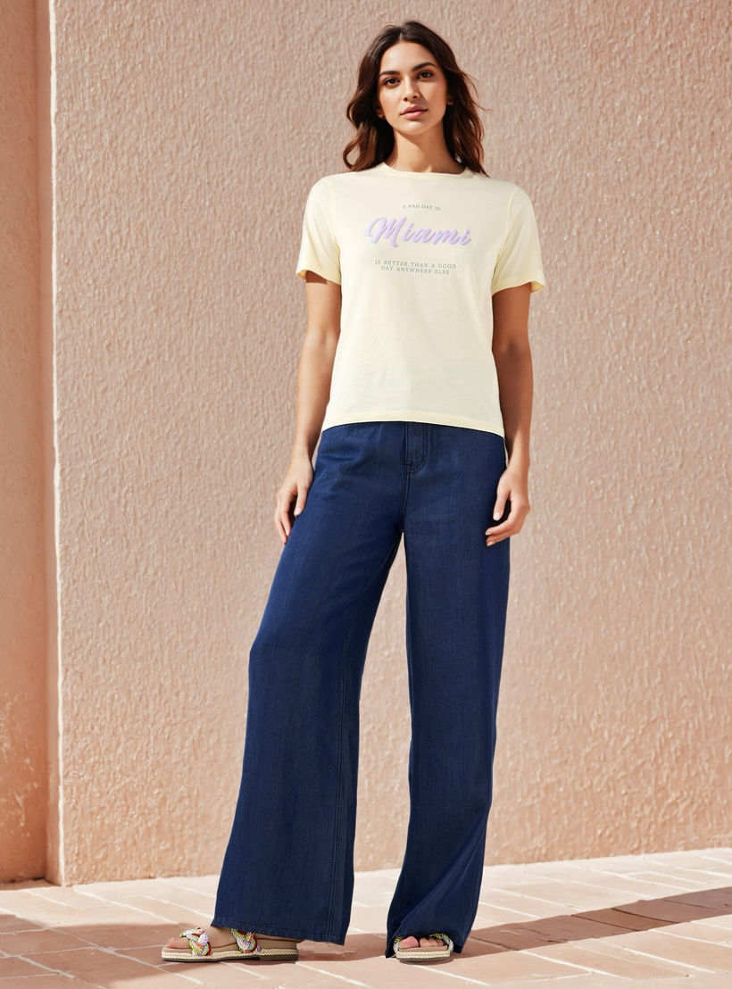 Slogan Print T-shirt-women-clothing-tshirts-image-2