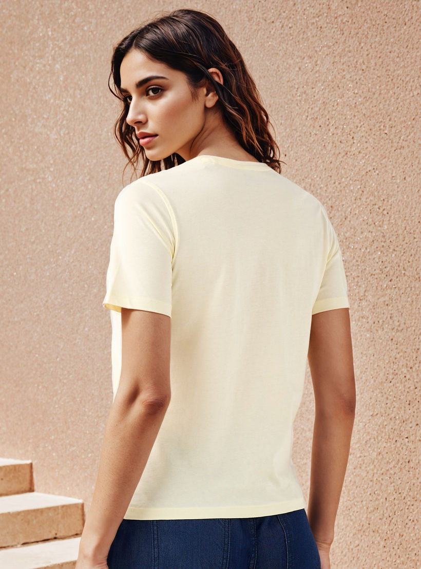 Slogan Print T-shirt-women-clothing-tshirts-image-3