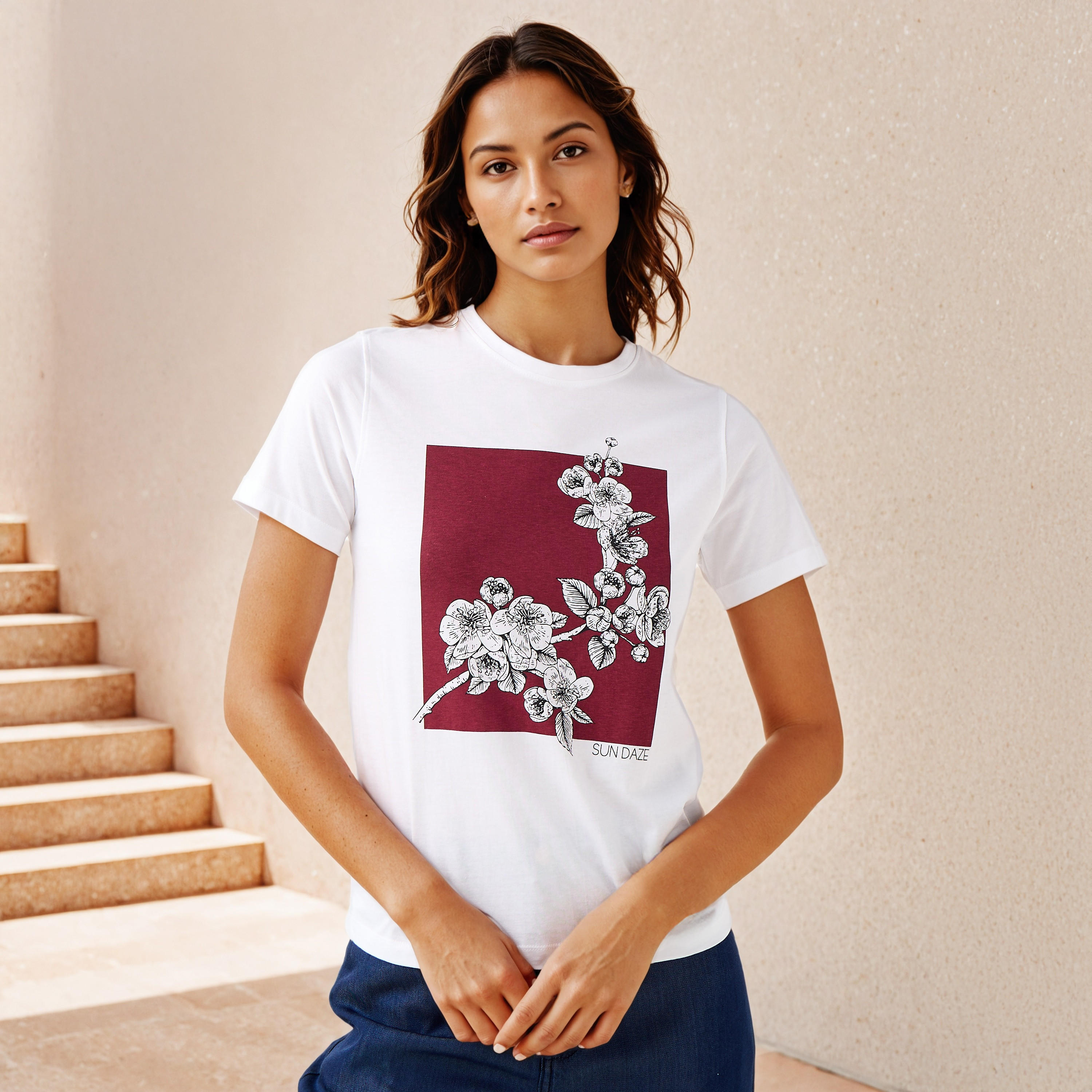 Slogan Print T-shirt-women-clothing-tshirts-image-1