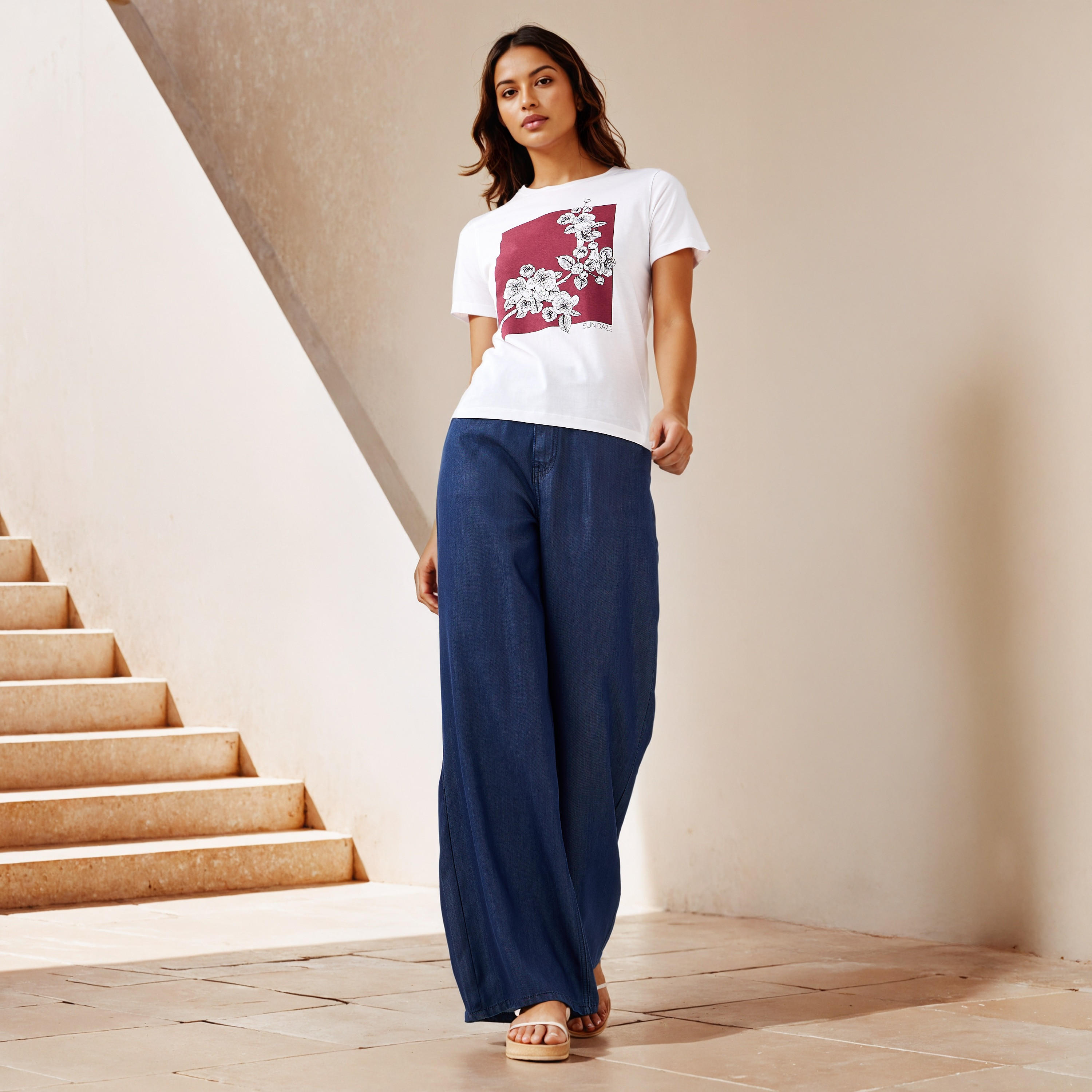 Slogan Print T-shirt-women-clothing-tshirts-image-2