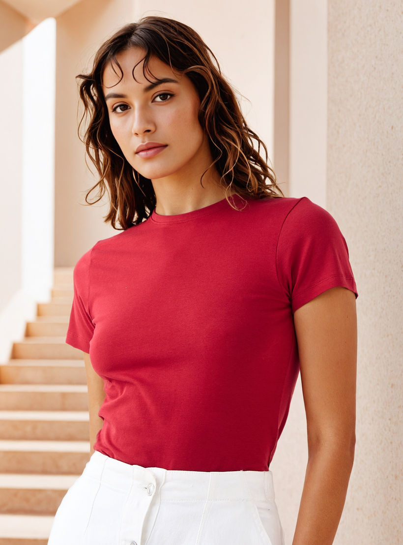 تيشيرت بقصة ضيقة-women-clothing-tshirts-image-5