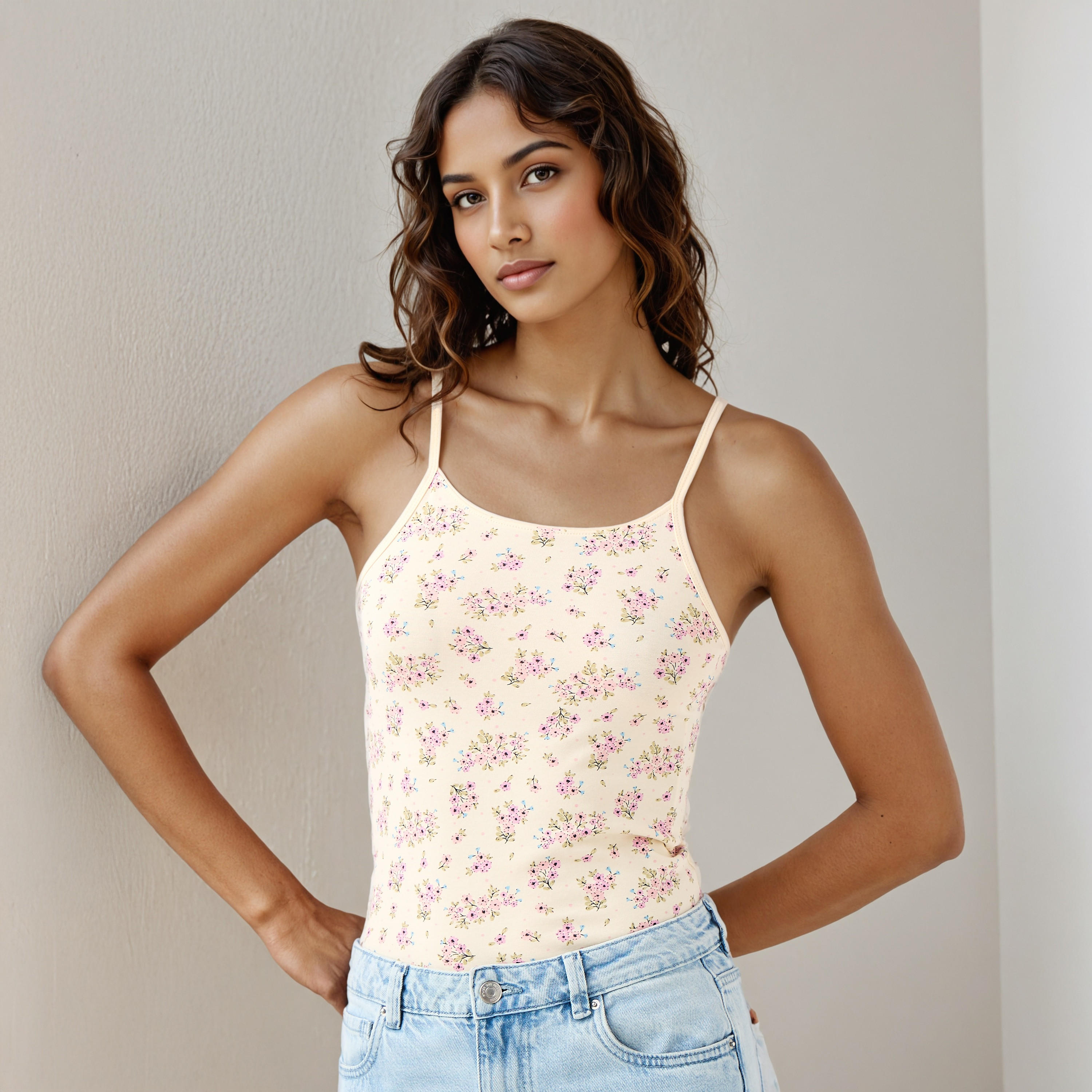 Floral Print Tank Top-women-clothing-tshirts-image-1