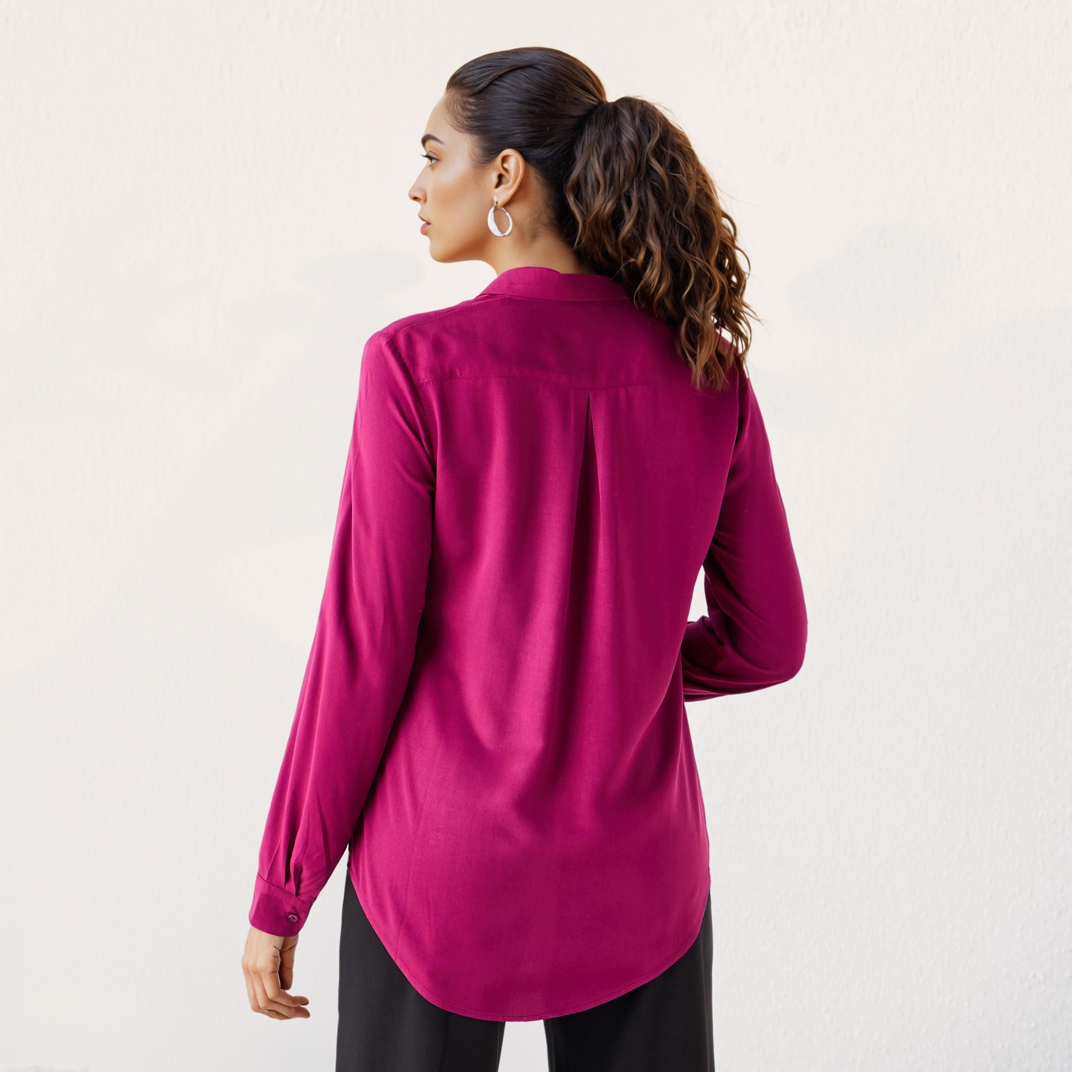 قميص فيسكوز بياقة وقصة عادية-women-clothing-shirtsandblouses-shirts-image-3
