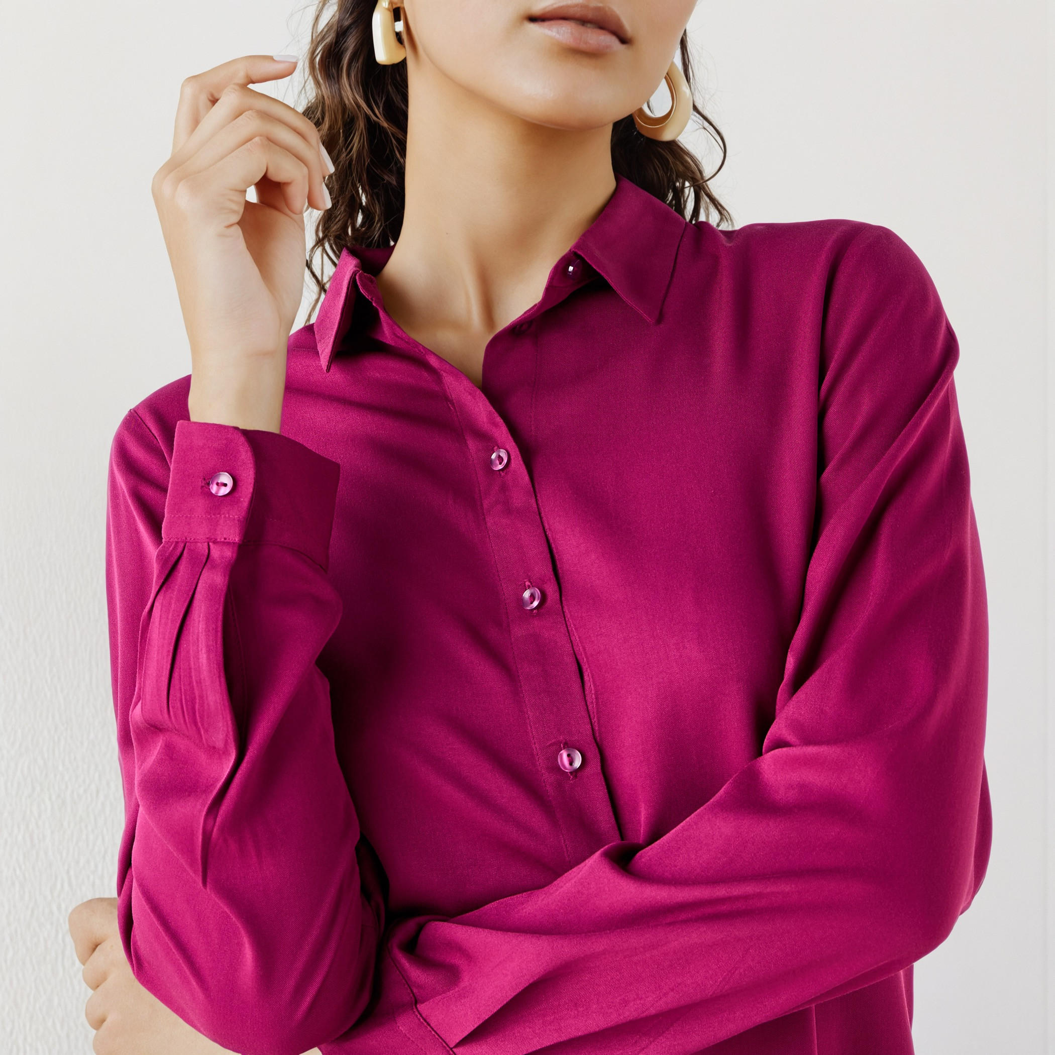 قميص فيسكوز بياقة وقصة عادية-women-clothing-shirtsandblouses-shirts-image-4